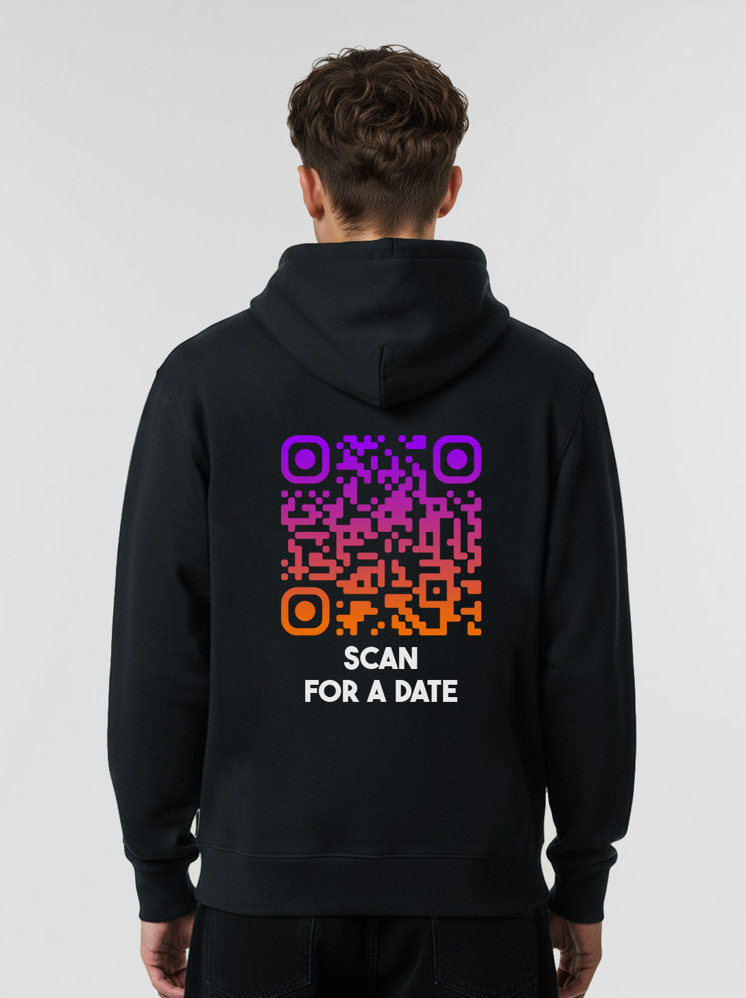 QR-Code Hoodie Unisex - Scan For A Date - SUNSET