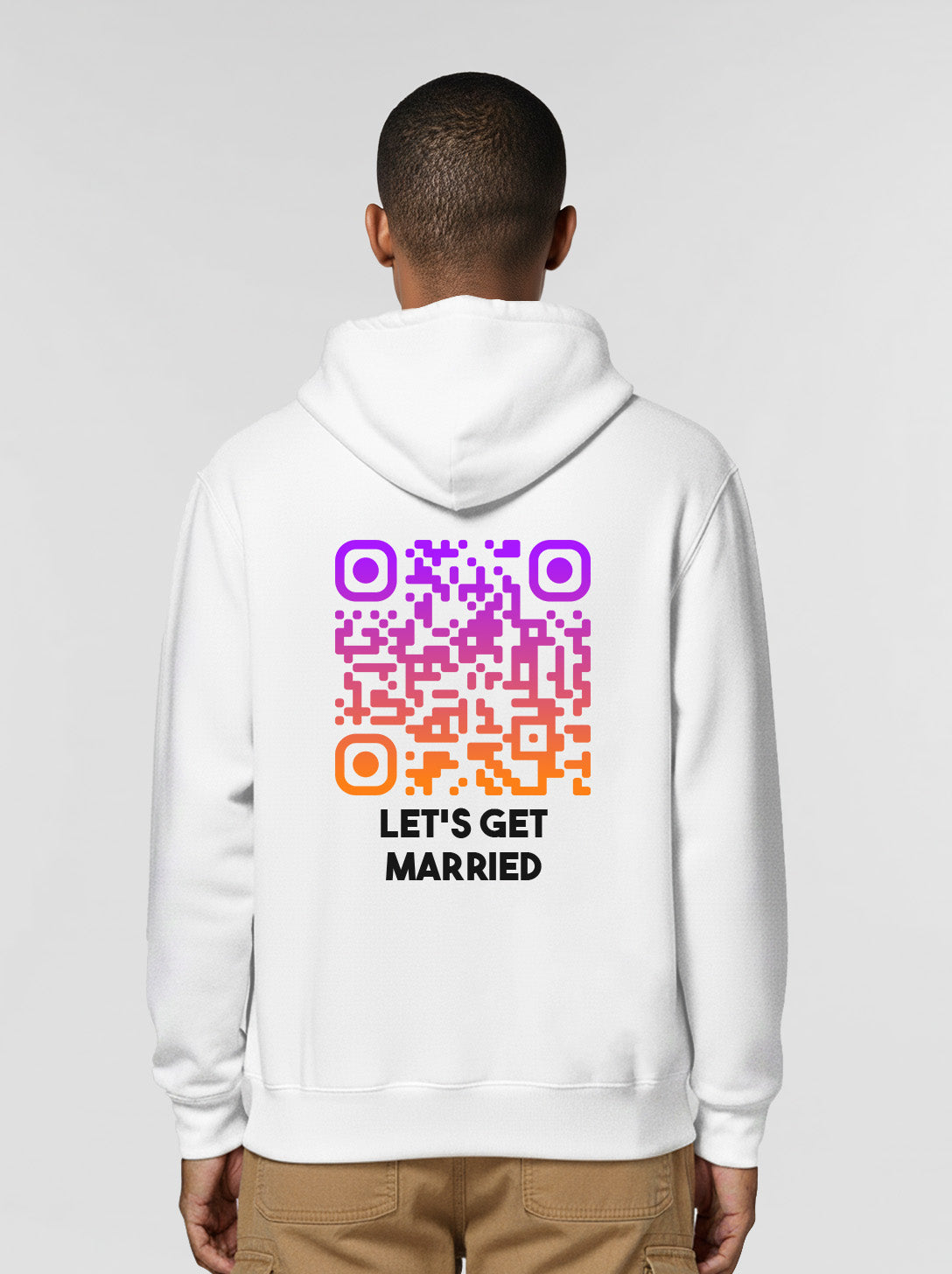 QR-Code Hoodie Unisex - Let's Get Married - SUNSET