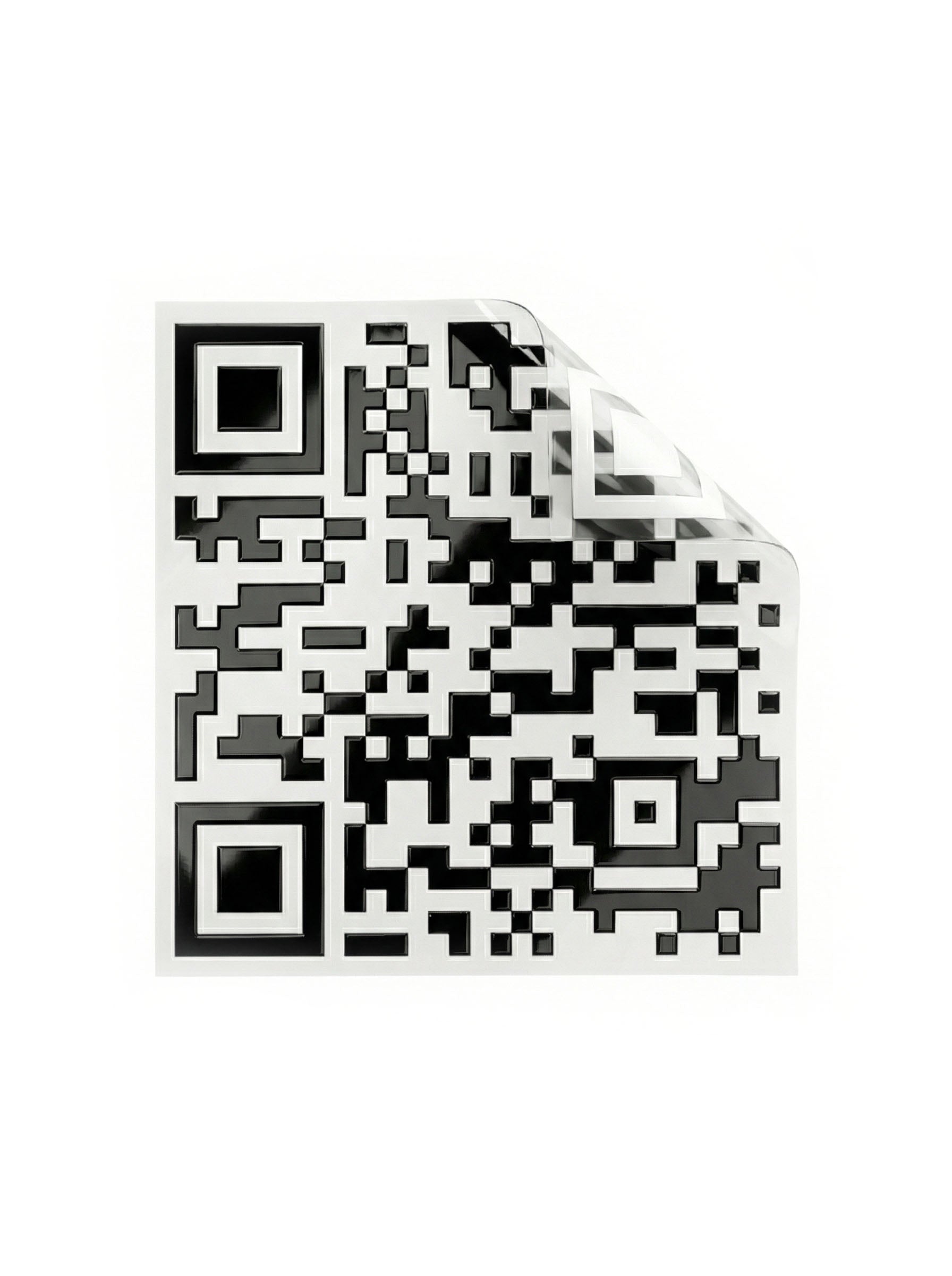 Updatable QR Code Sticker - Permanent - Black