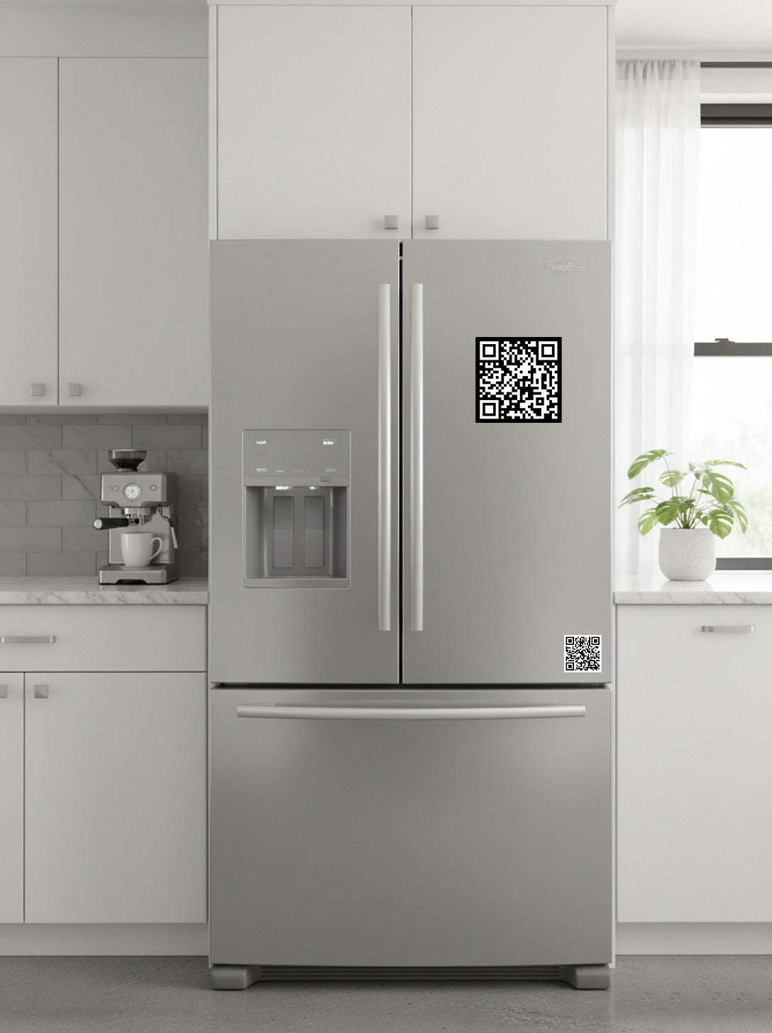 Updatable QR Code Sticker - Removable - White