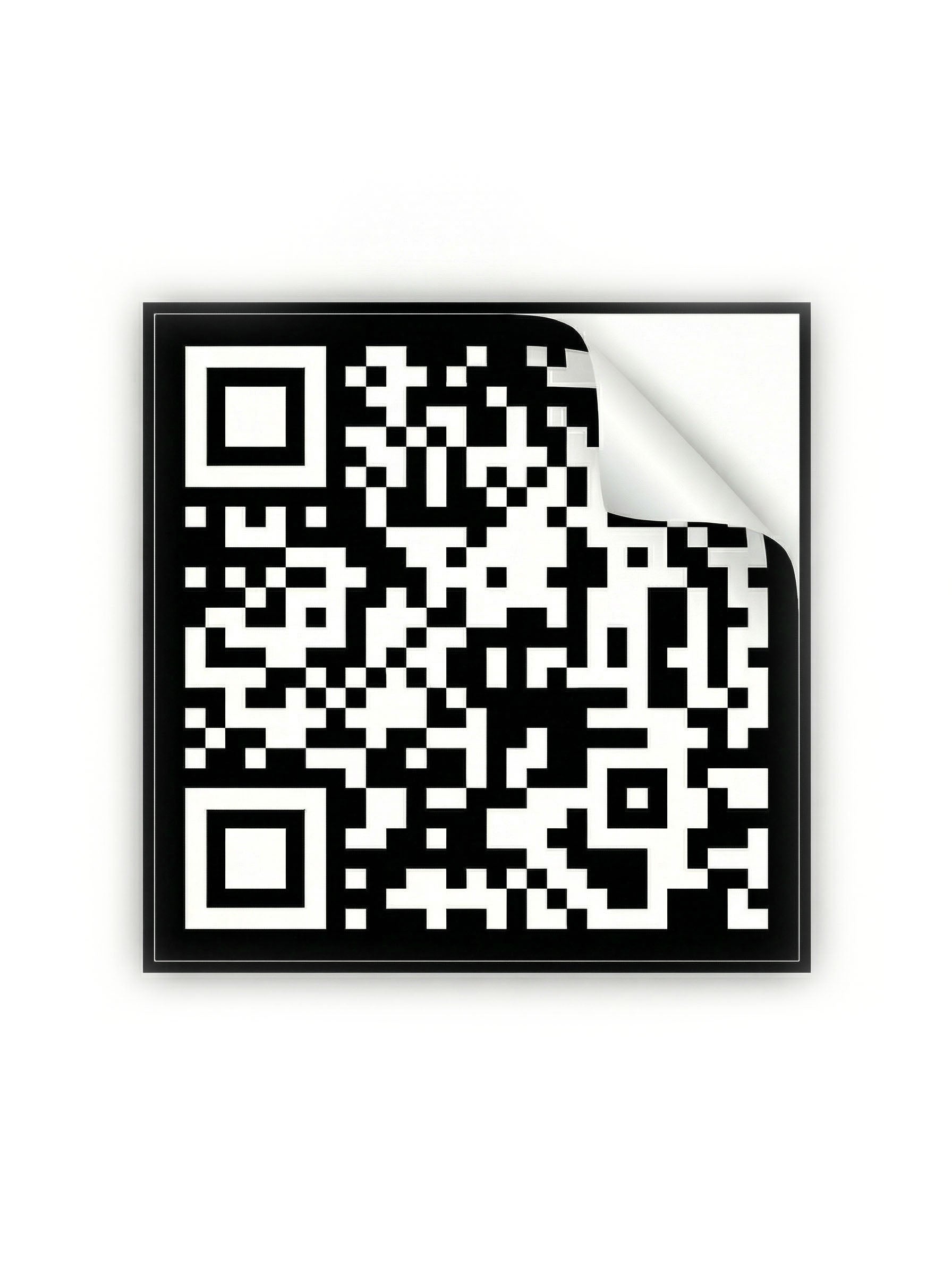 Updatable QR Code Sticker - Removable - White