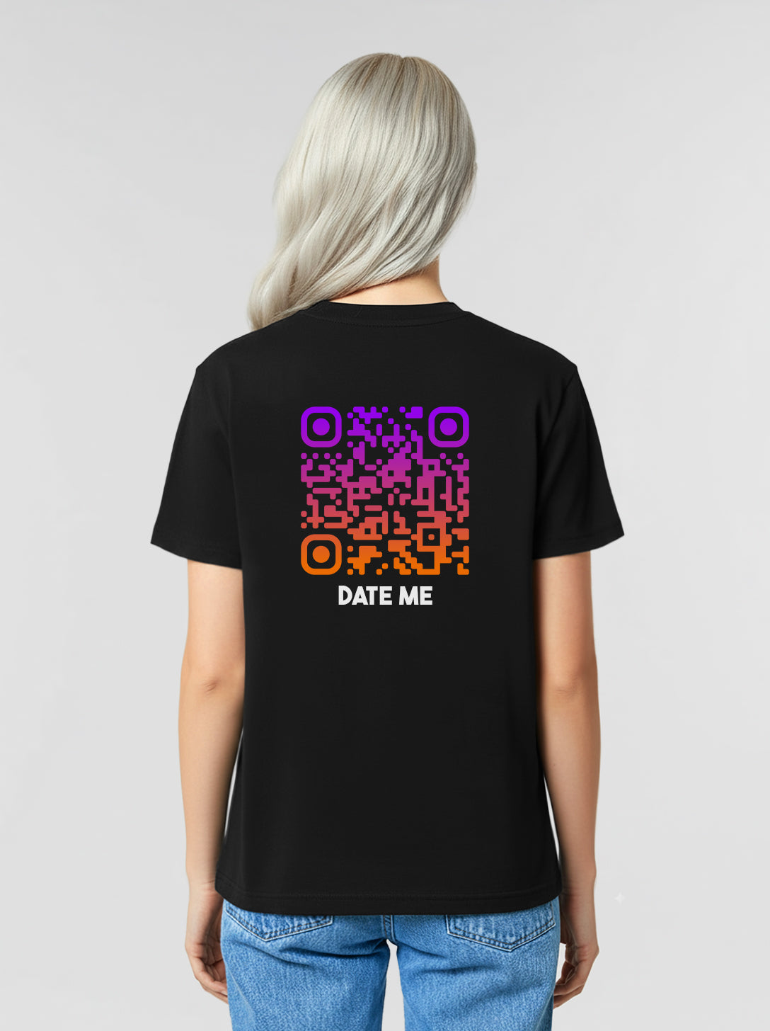 QR-Code T-Shirt Unisex - Date Me - SUNSET