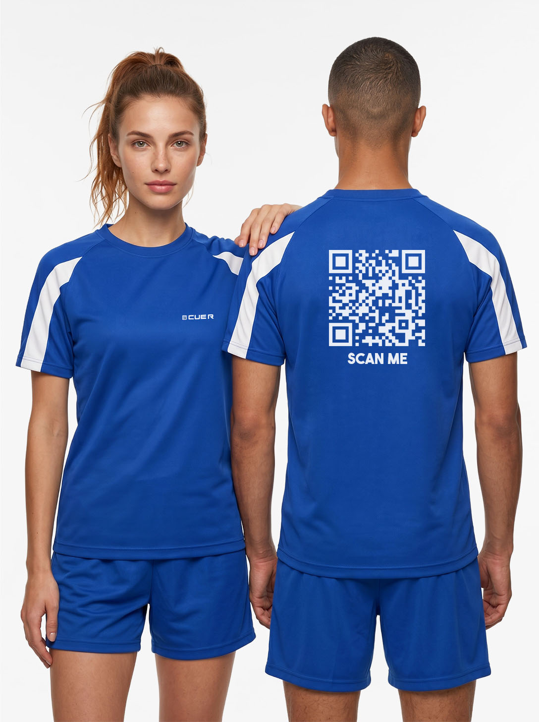 QR Code Jersey - Blue & White - SCAN ME - CLASSIC