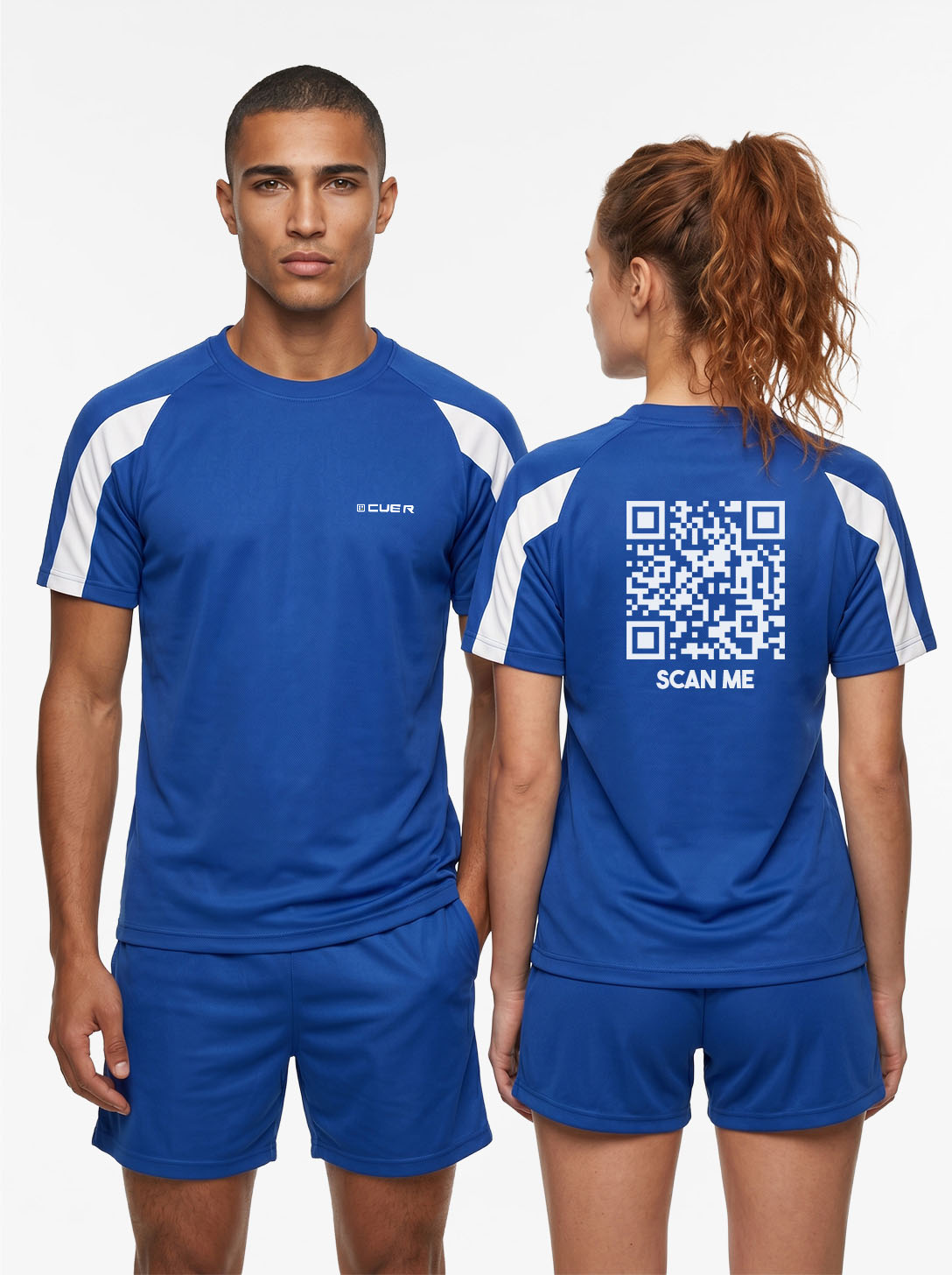 QR Code Jersey - Blue & White - SCAN ME - CLASSIC