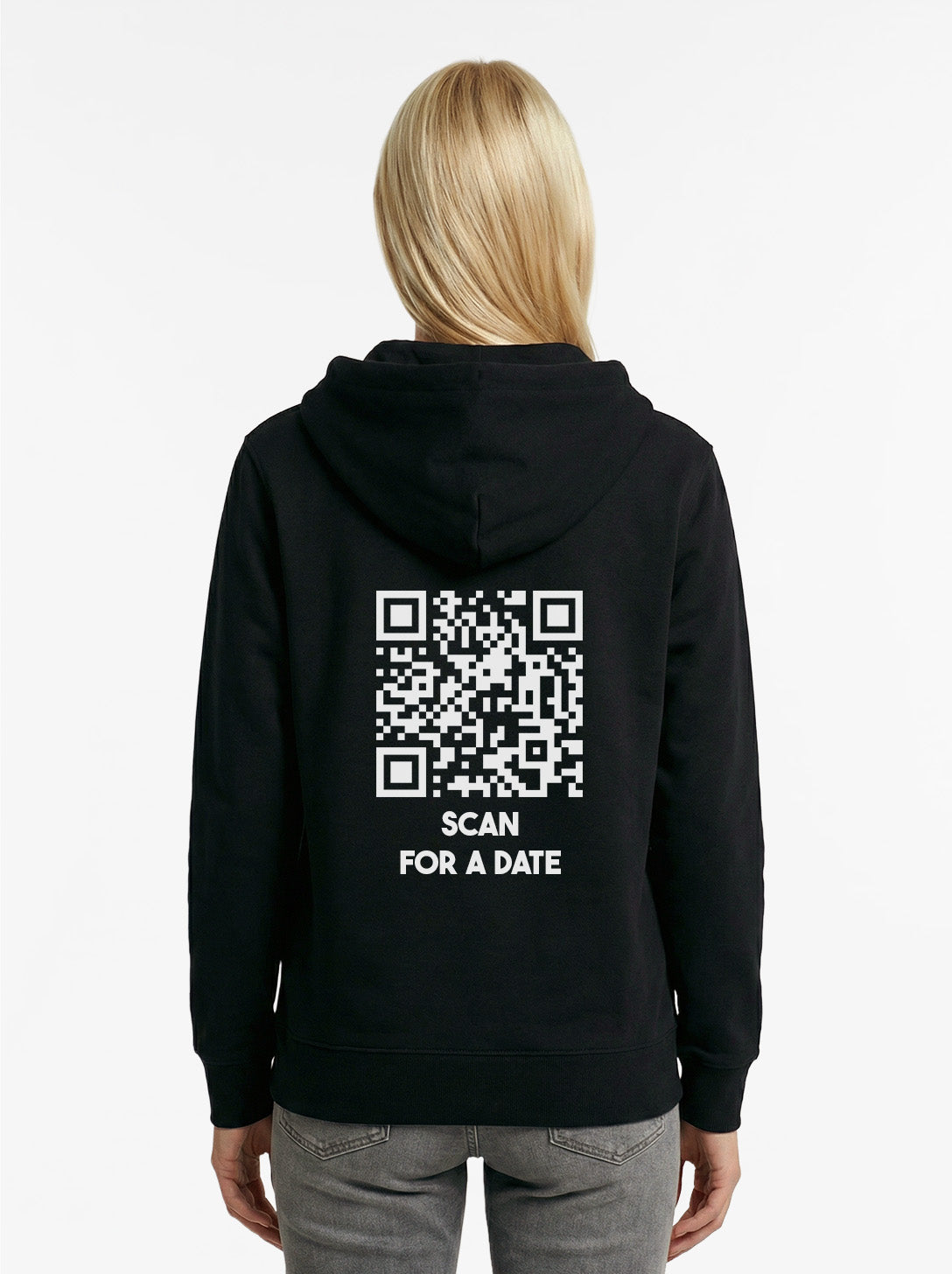QR-Code Zip Hoodie Unisex - Scan For A Date - CLASSIC