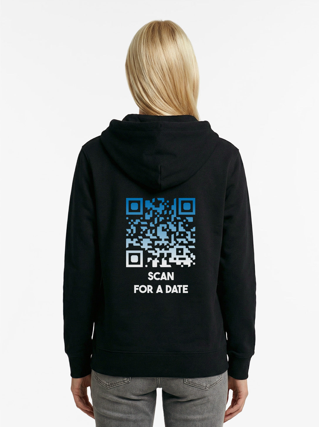 QR-Code Zip Hoodie Unisex - Scan For A Date - NIGHTFALL