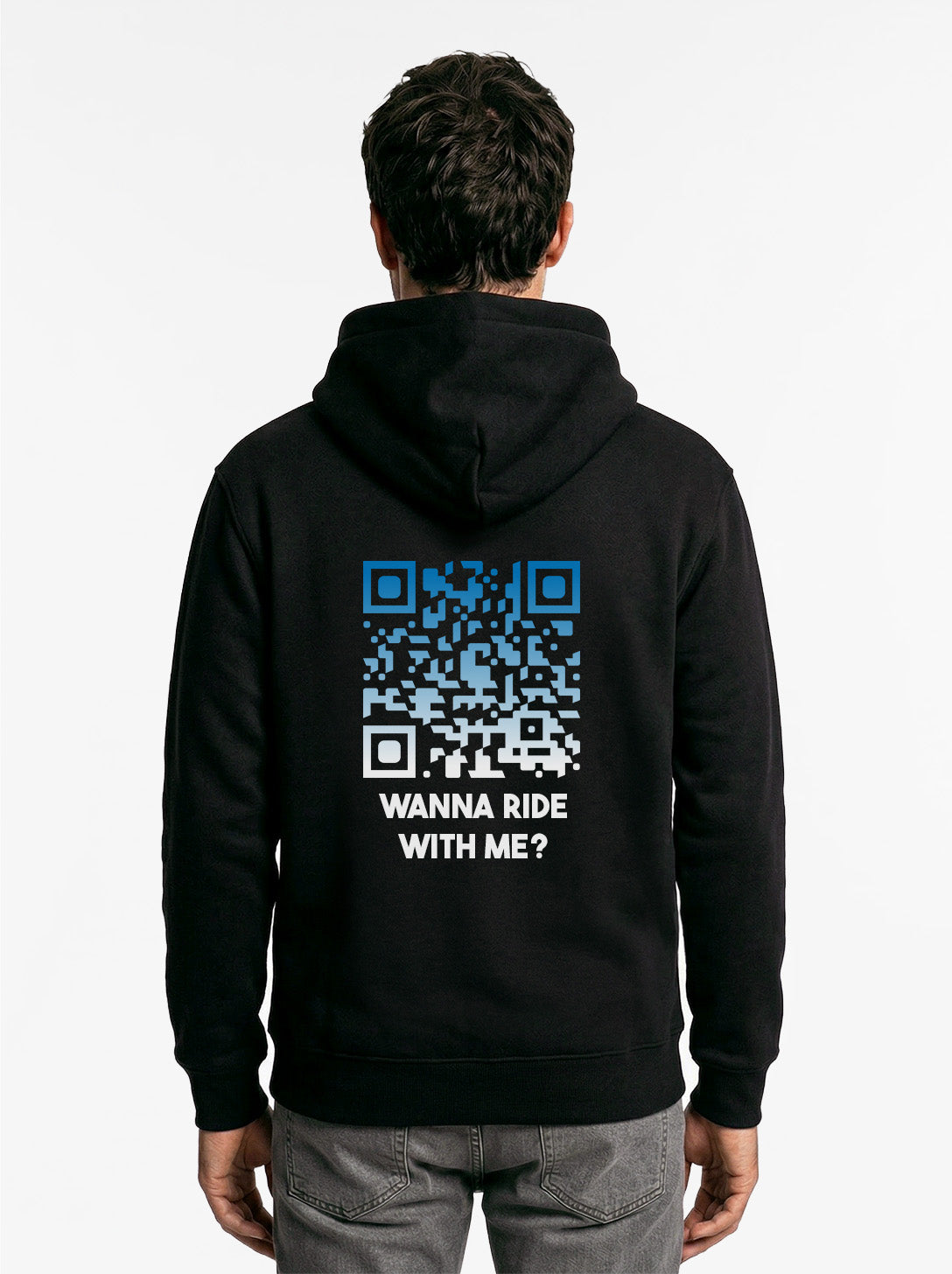 QR-Code Zip Hoodie Unisex - Wanna Ride With Me? - NIGHTFALL