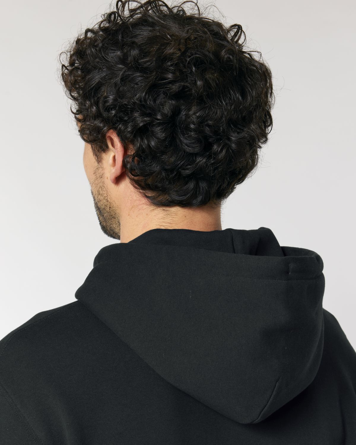 qr code hoodie black closeup hood