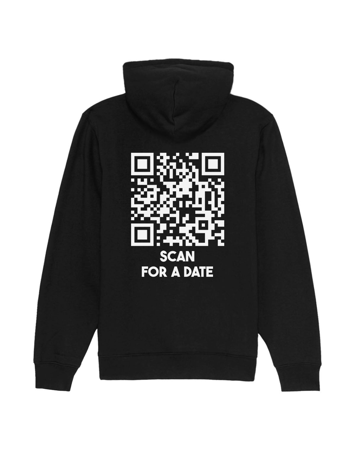 qr code hoodie unisex black classic scan for a date