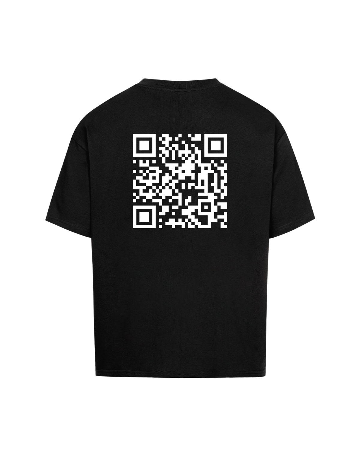 qr code oversized t-shirt black classic