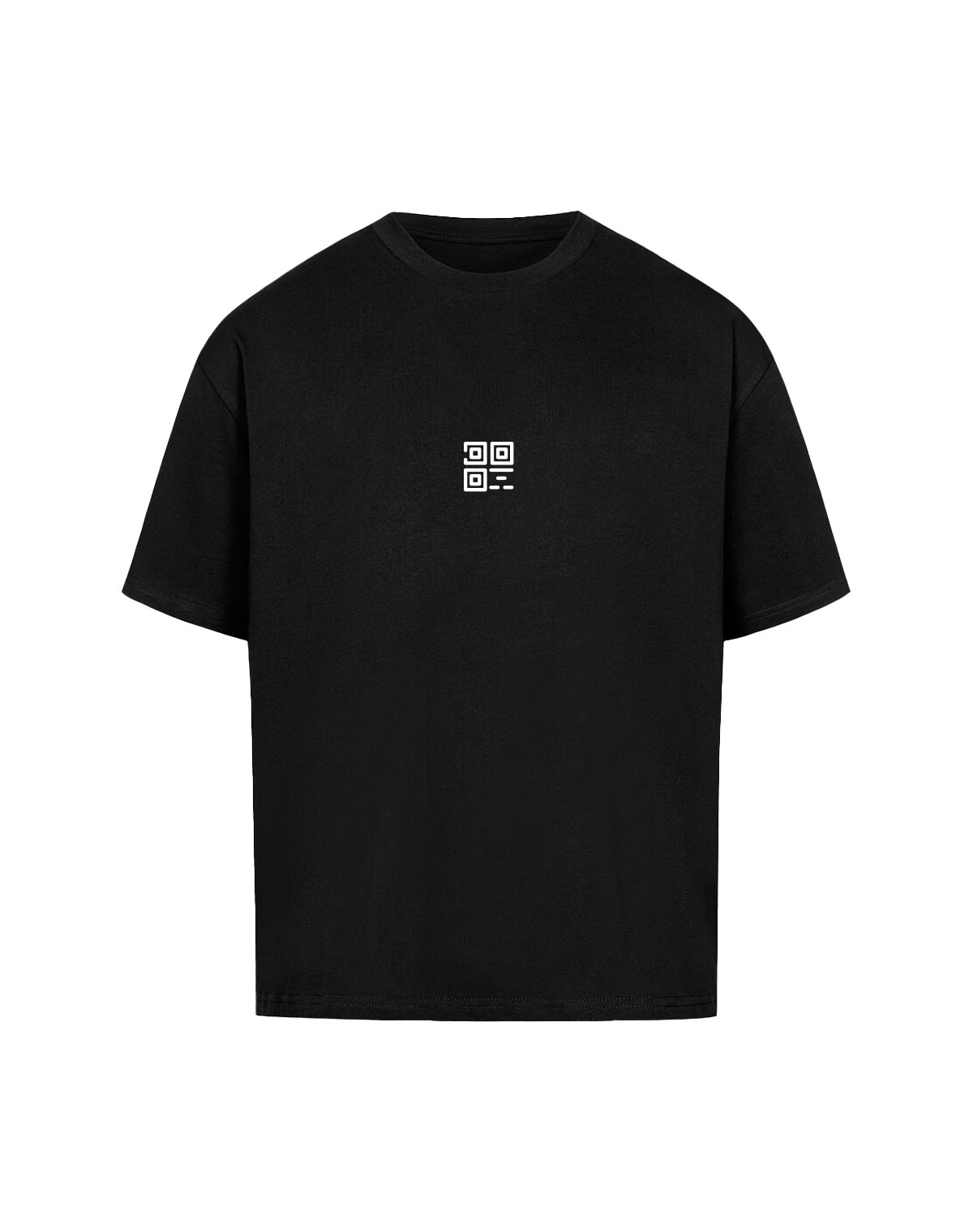 qr code oversized t-shirt black front