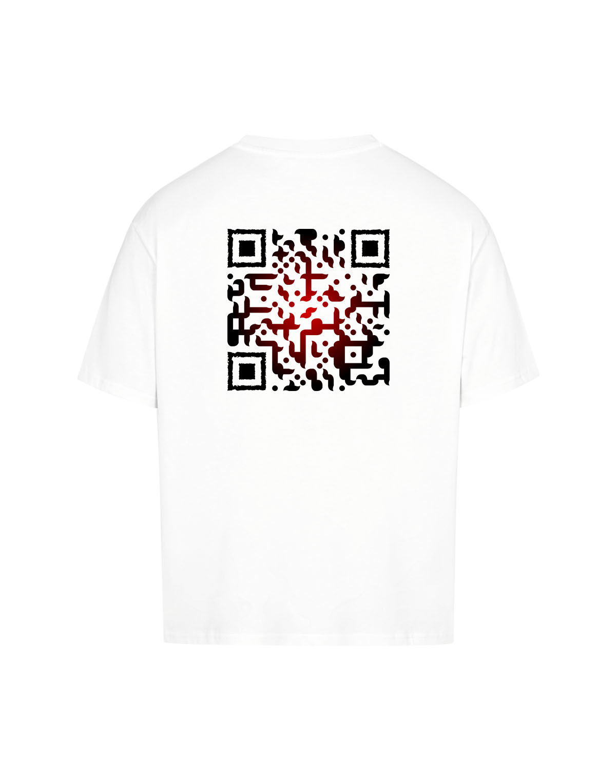 qr code oversized t-shirt white blacksmith