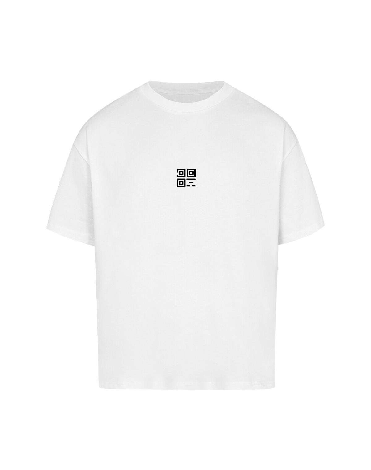 qr code oversized t-shirt white front