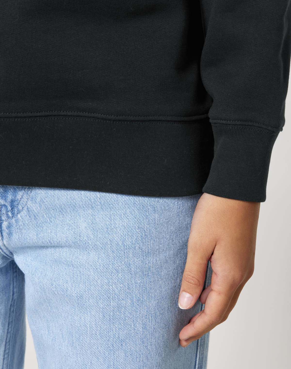 qr code sweatshirt black closeup