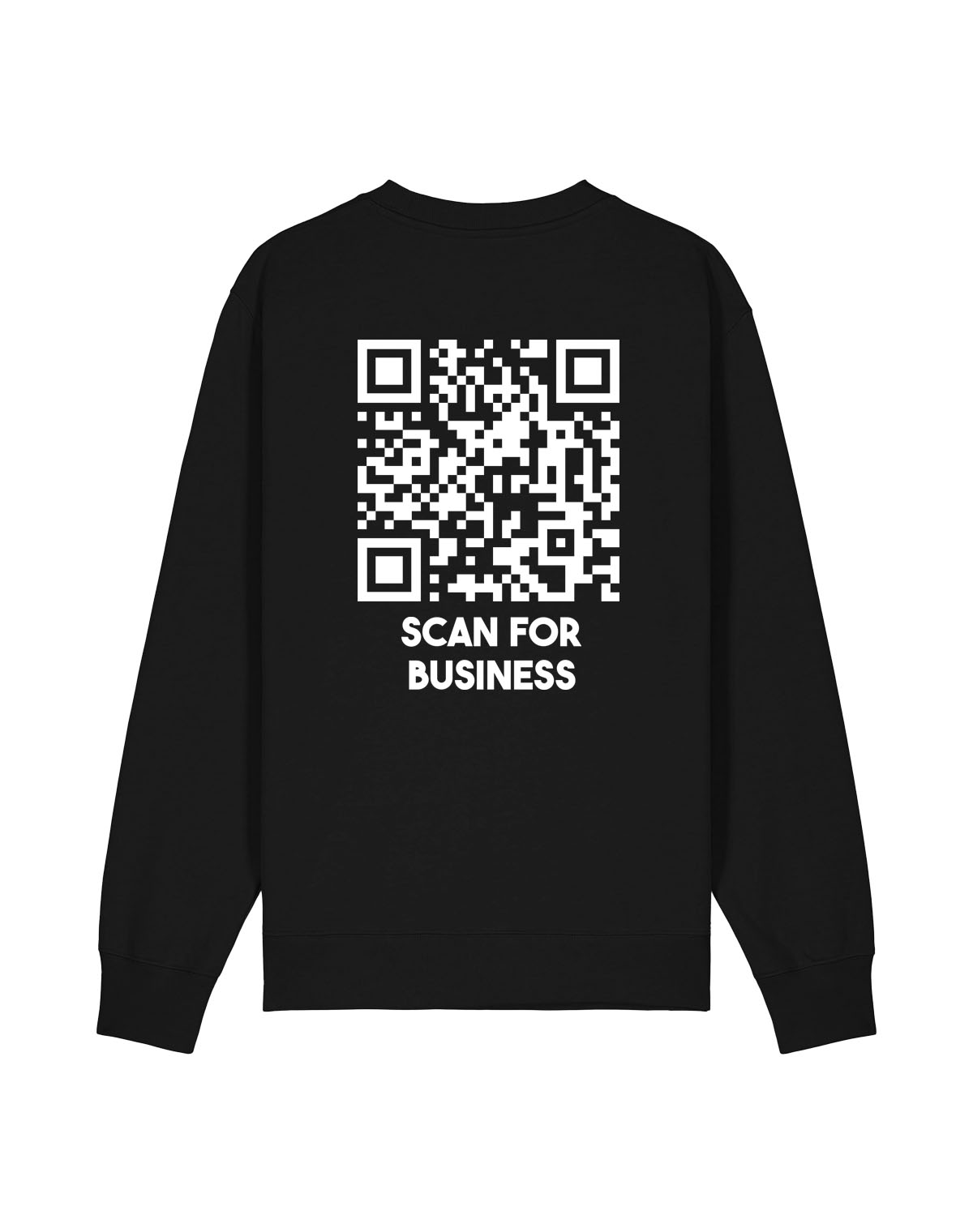 qr code sweatshirt black unisex classic scan for business