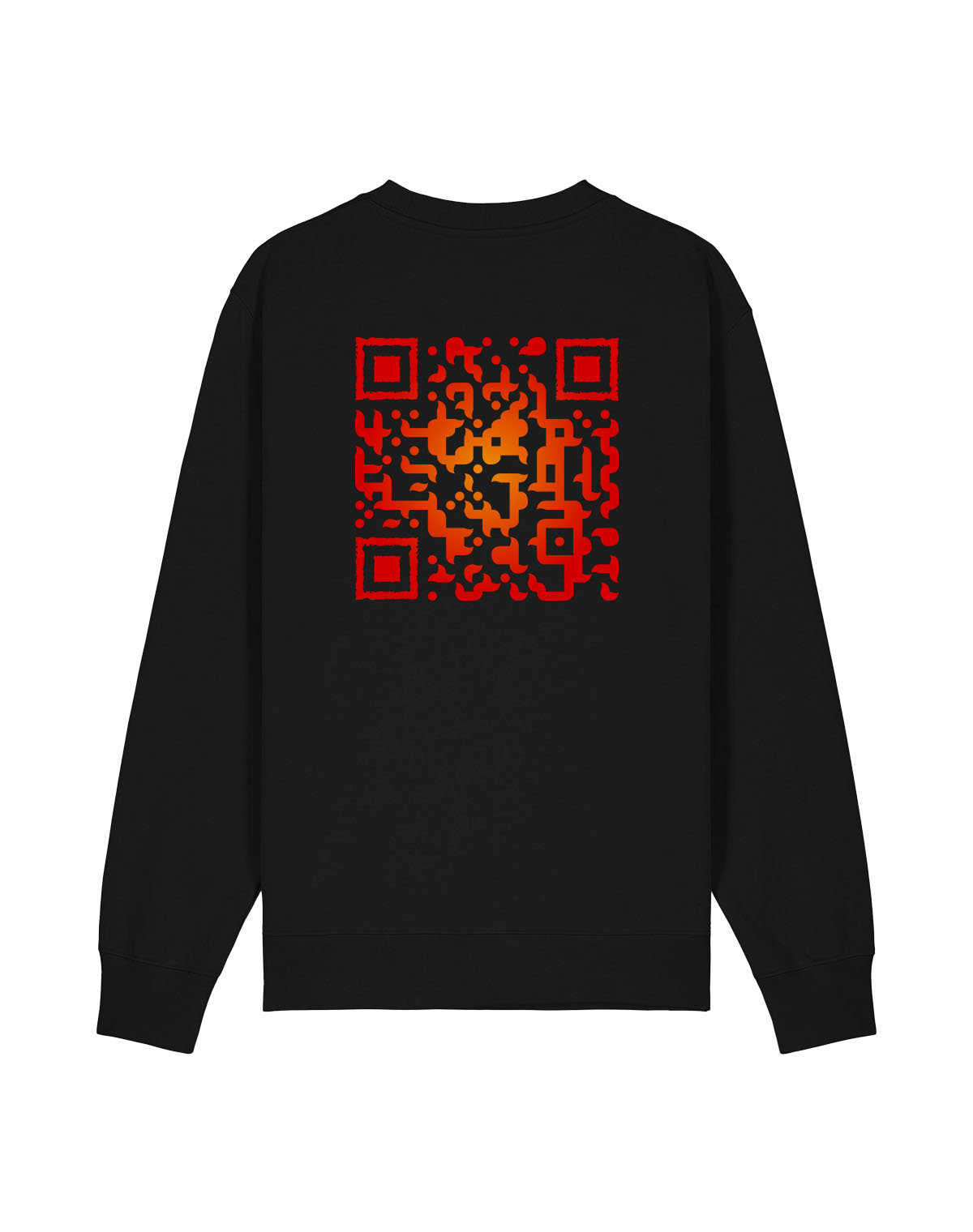 qr code sweatshirt black unisex fireball