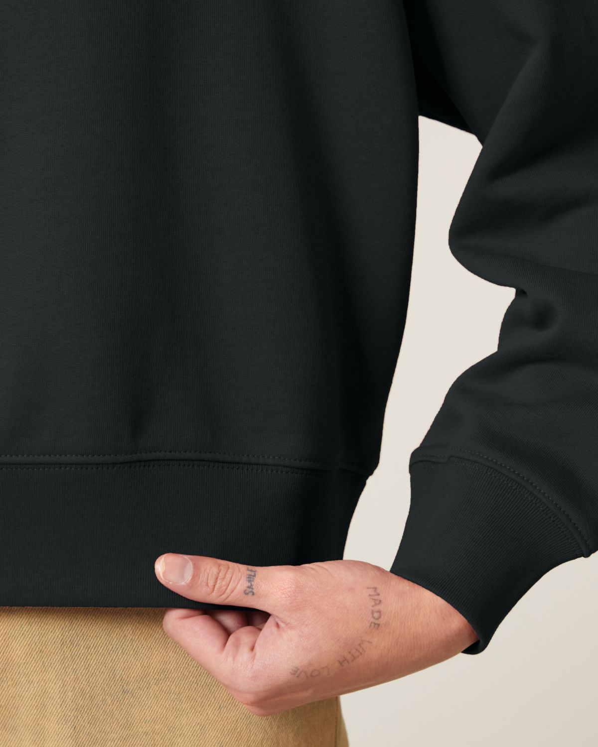 qr code women hoodie black closeup