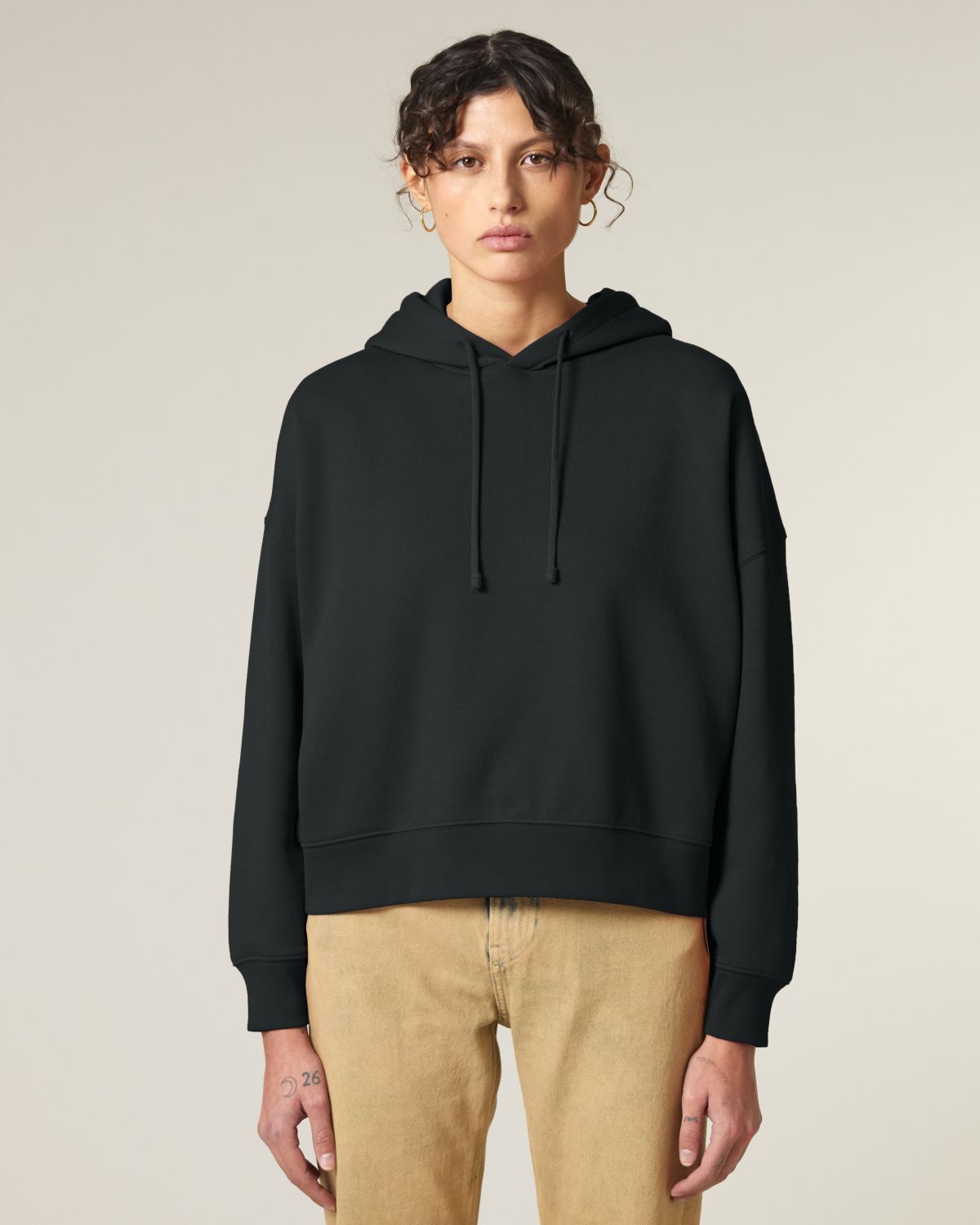 qr code women hoodie black front