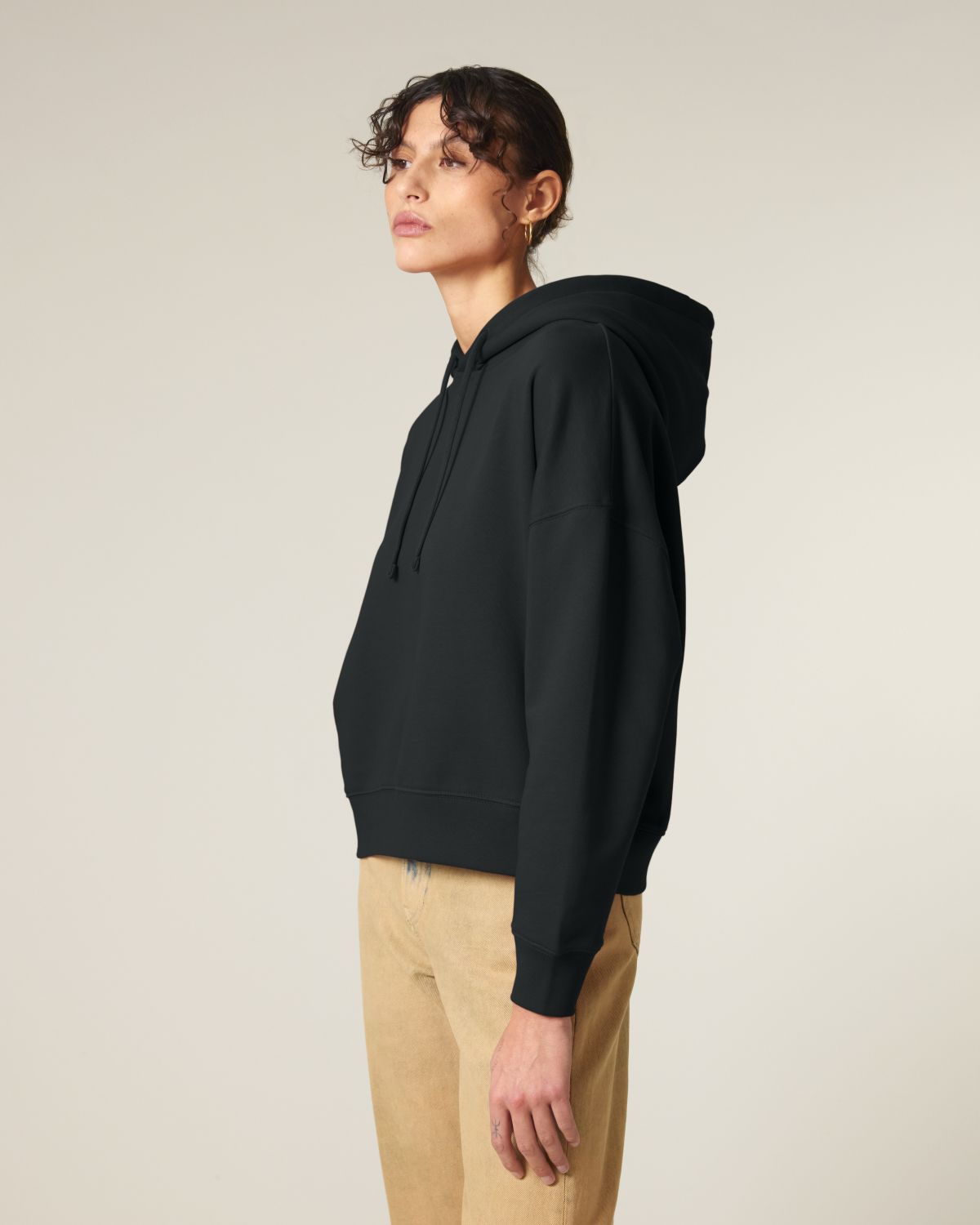 qr code women hoodie black side