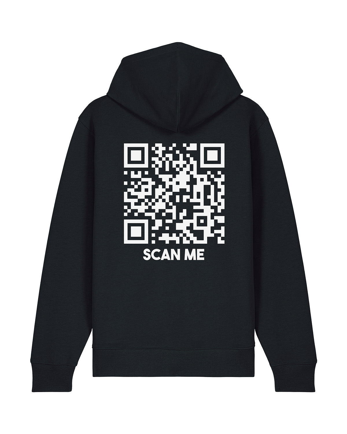 qr code zip hoodie unisex black classic scan me
