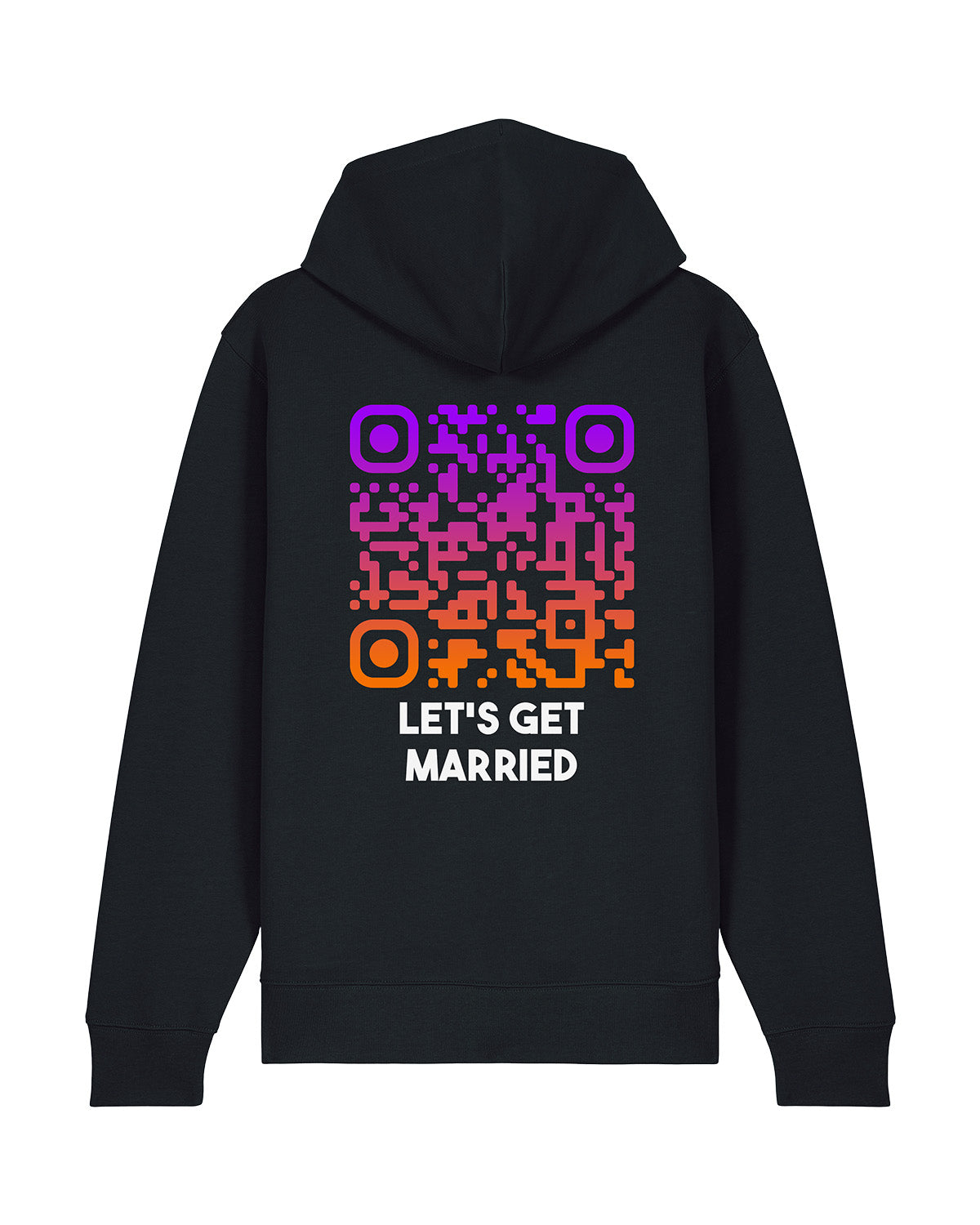 QR-Code Zip Hoodie Unisex - Let's Get Married - SUNSET
