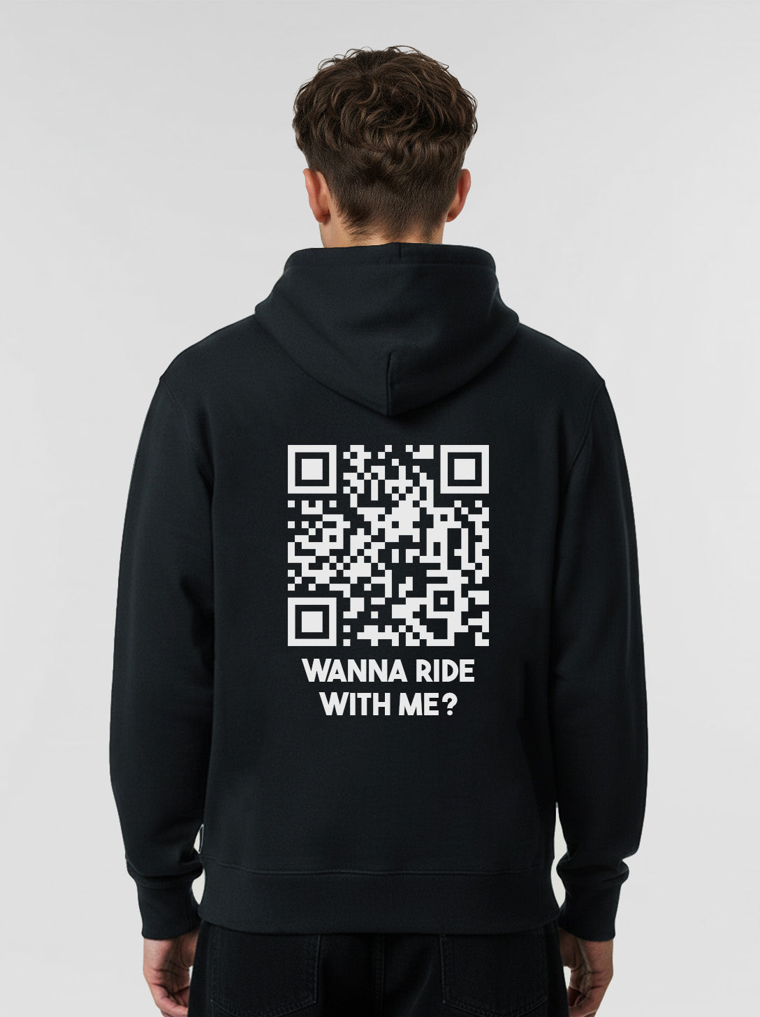 QR Code Hoodie Unisex - Wanna Ride With Me? - CLASSIC