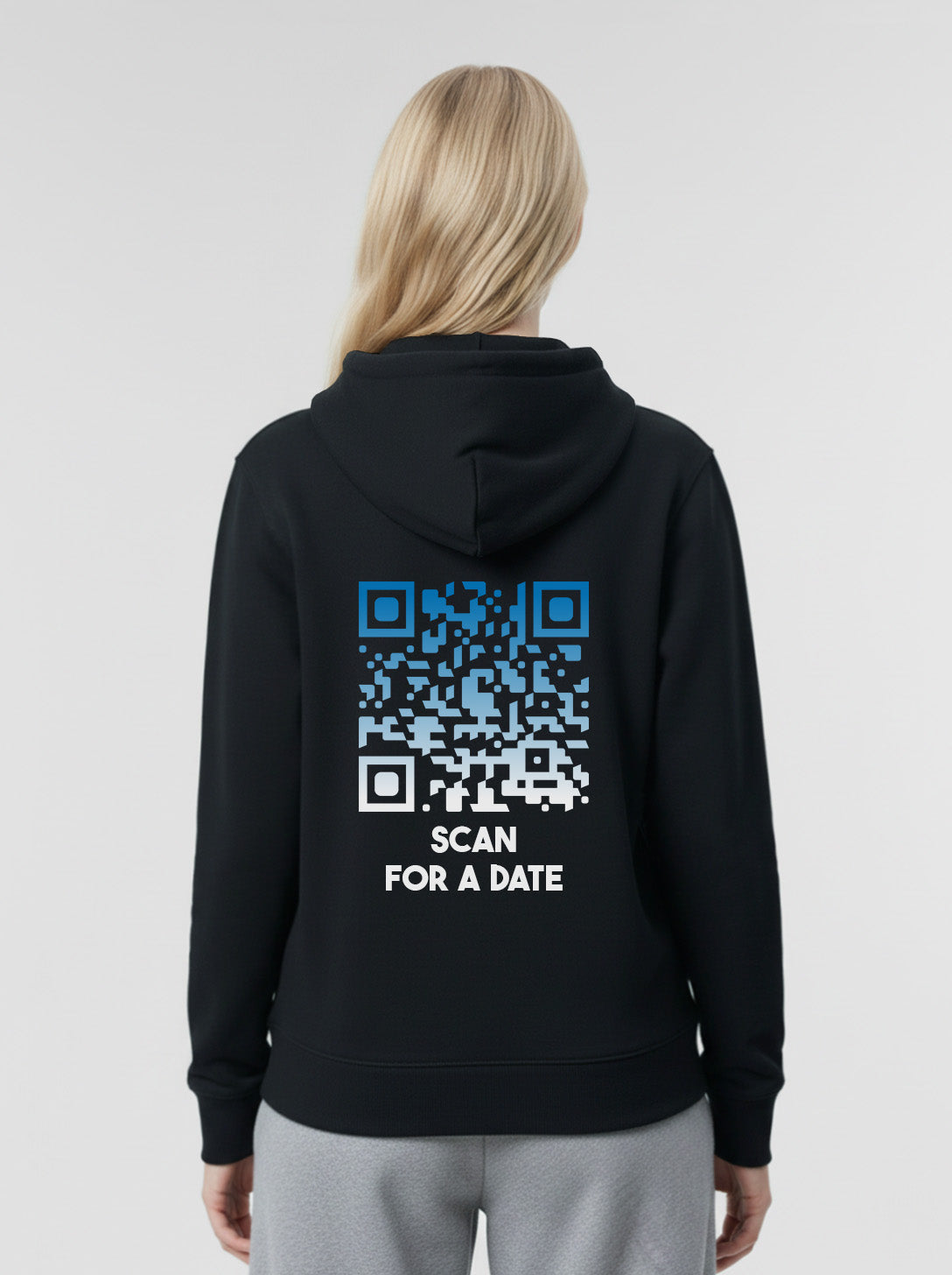 Sweat à capuche QR code unisexe - Scan For A Date - NIGHTFALL
