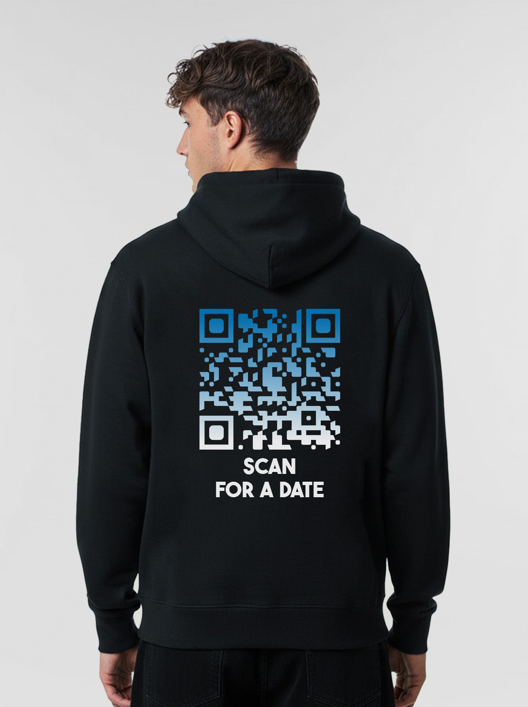 QR Code Hoodie Unisex - Scan For A Date - NIGHTFALL