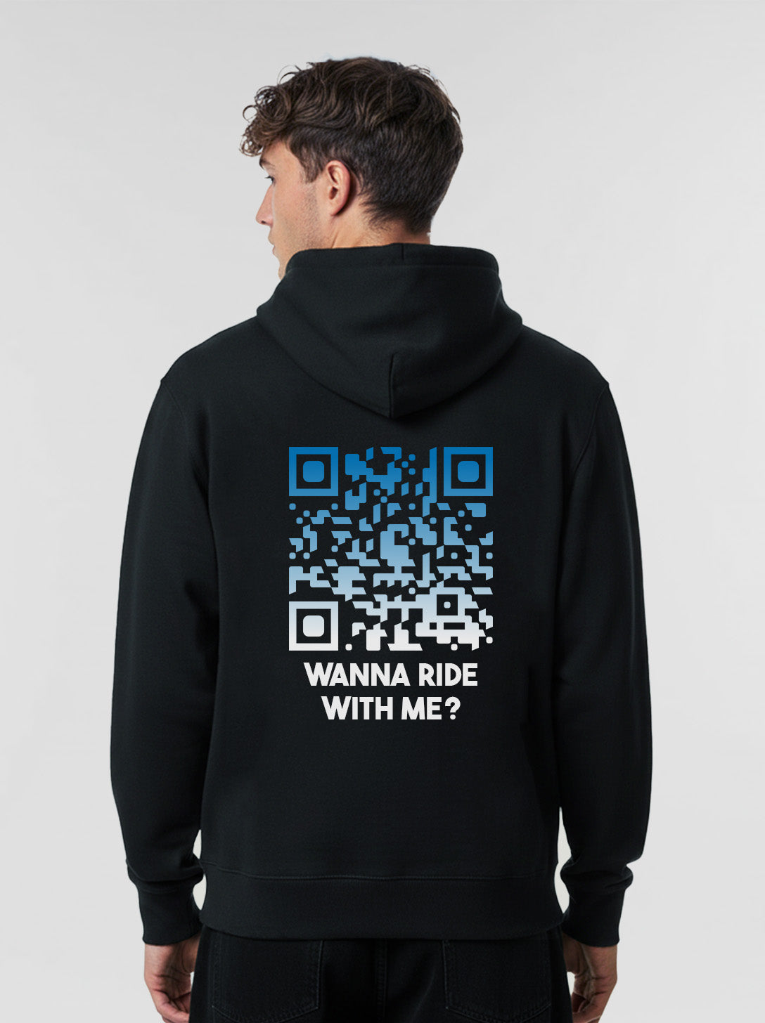 QR Code Hoodie Unisex - Wanna Ride With Me? - NIGHTFALL