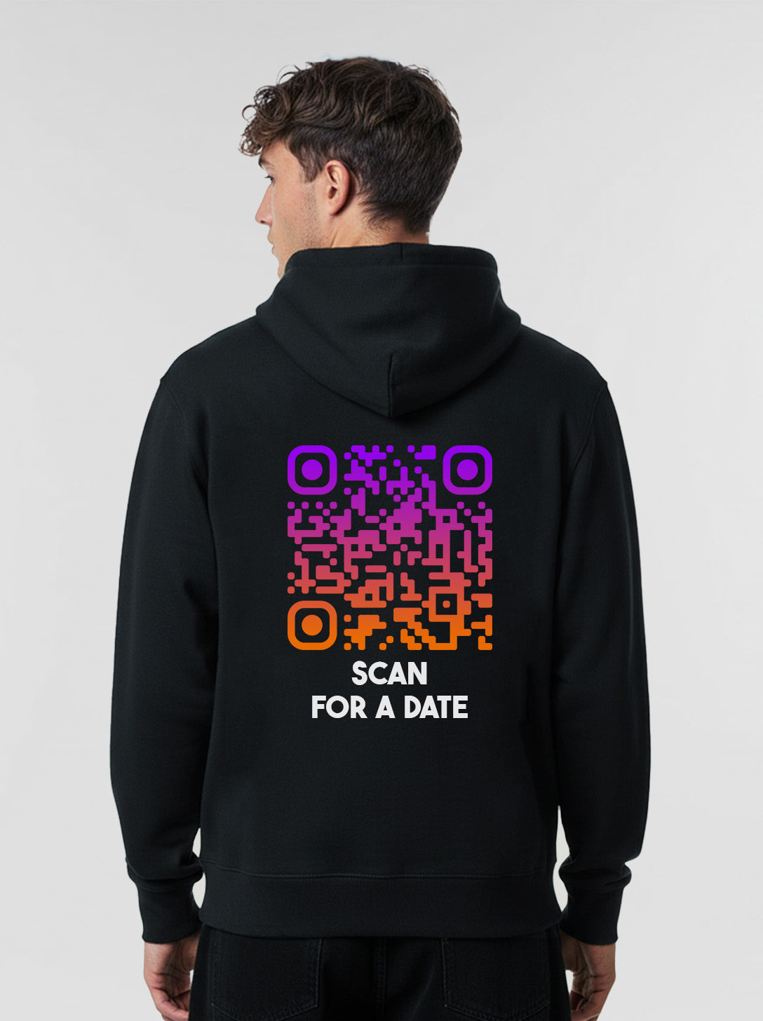 QR Code Hoodie Unisex - Scan For A Date - SUNSET