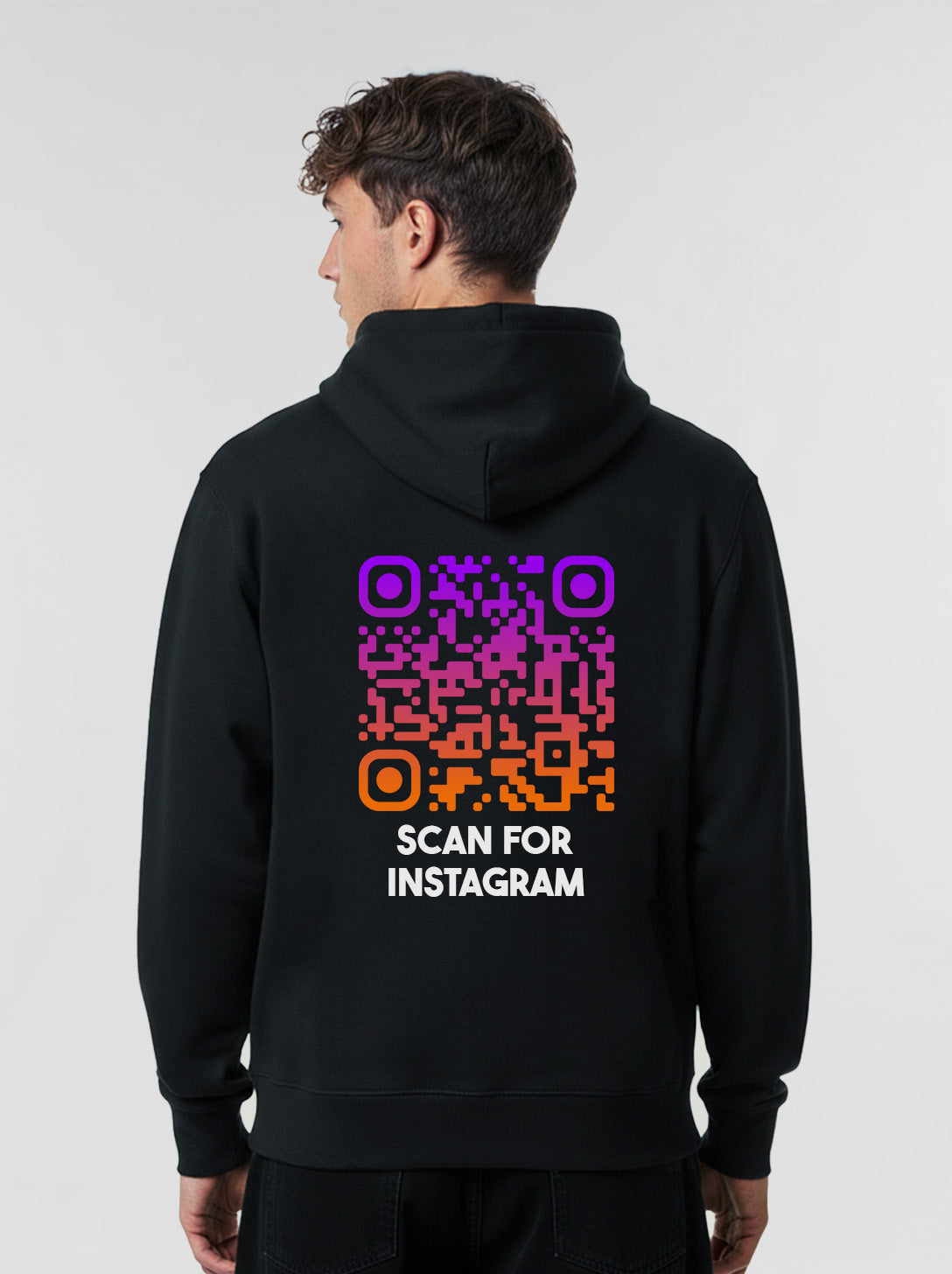 QR Code Hoodie Unisex - Scan For Instagram - SUNSET