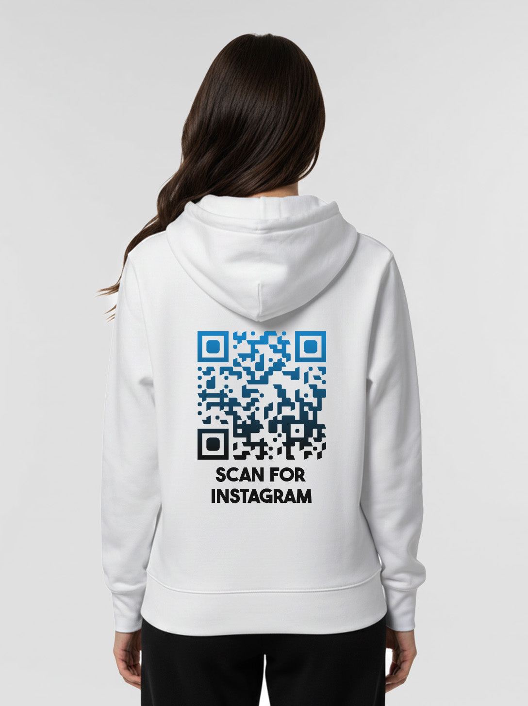 Sweat à capuche QR code unisexe - Scan For Instagram - NIGHTFALL