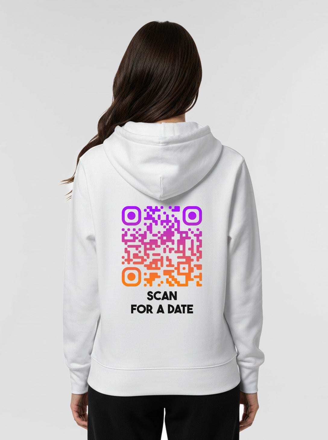 Sweat à capuche QR code unisexe - Scan For A Date - SUNSET