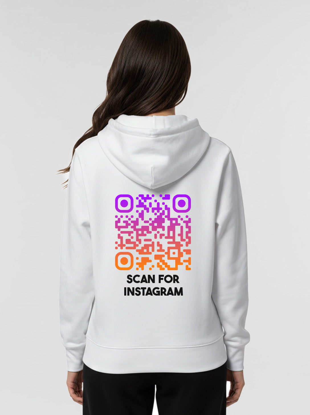Sweat à capuche QR code unisexe - Scan For Instagram - SUNSET