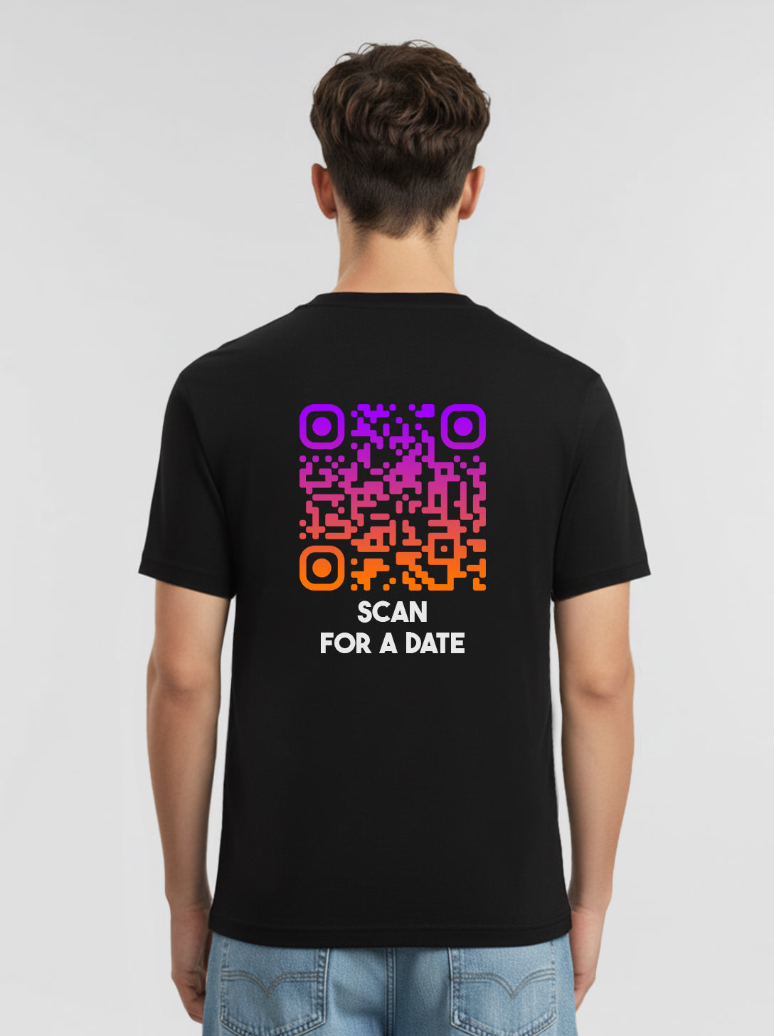QR-Code T-Shirt Unisex - Scan For A Date - SUNSET