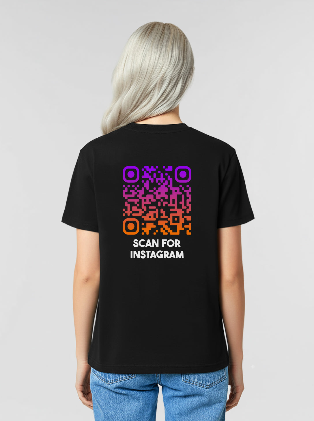 T-shirt QR code unisexe - Scan for Instagram - SUNSET