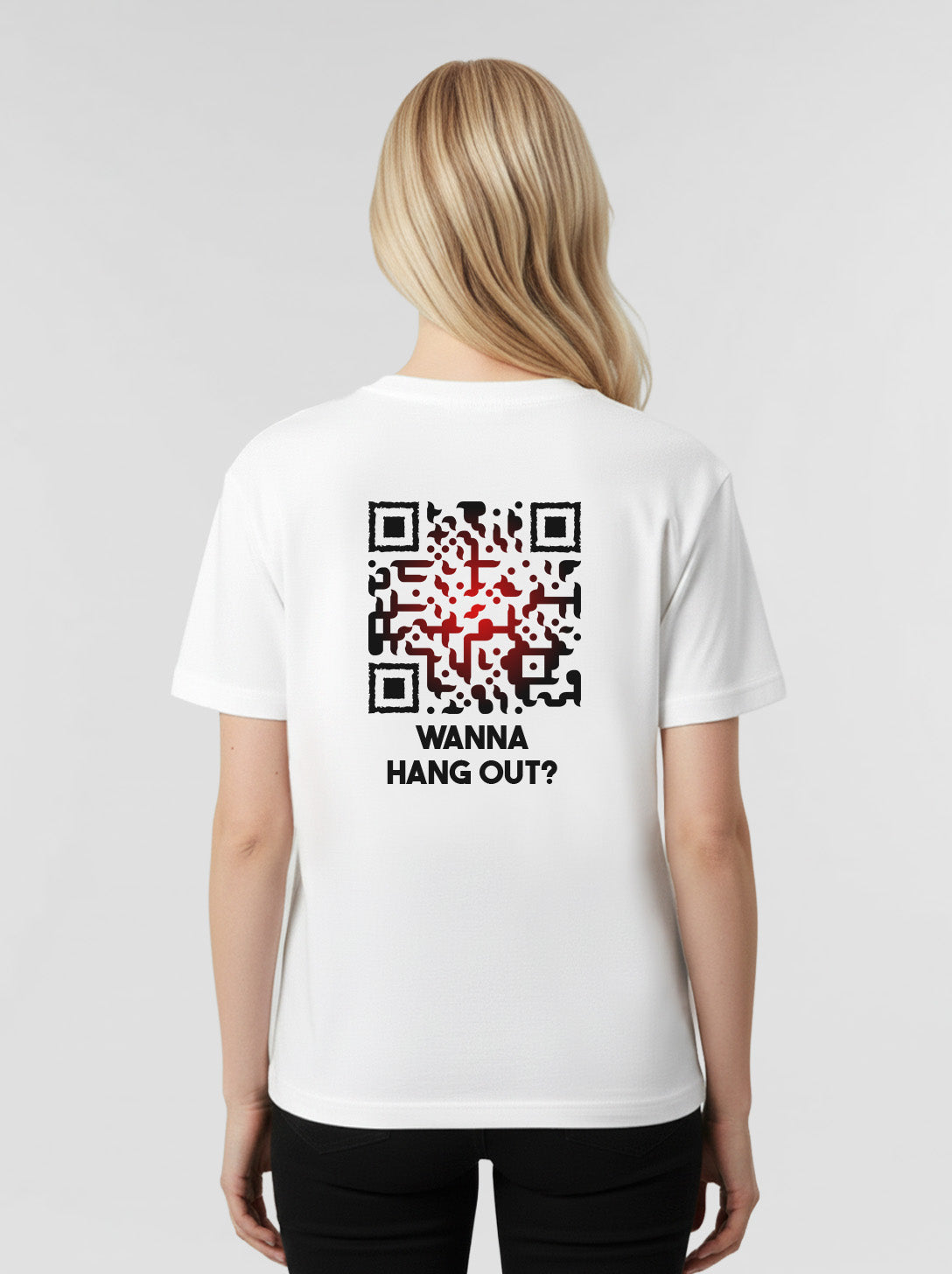 QR-Code T-Shirt Unisex - Wanna Hang Out? - BLACKSMITH
