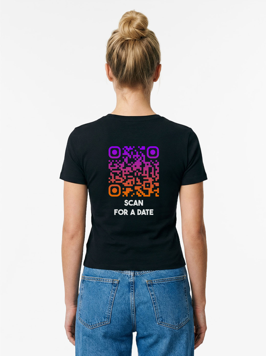 QR Code T-Shirt Women - Scan For A Date - SUNSET