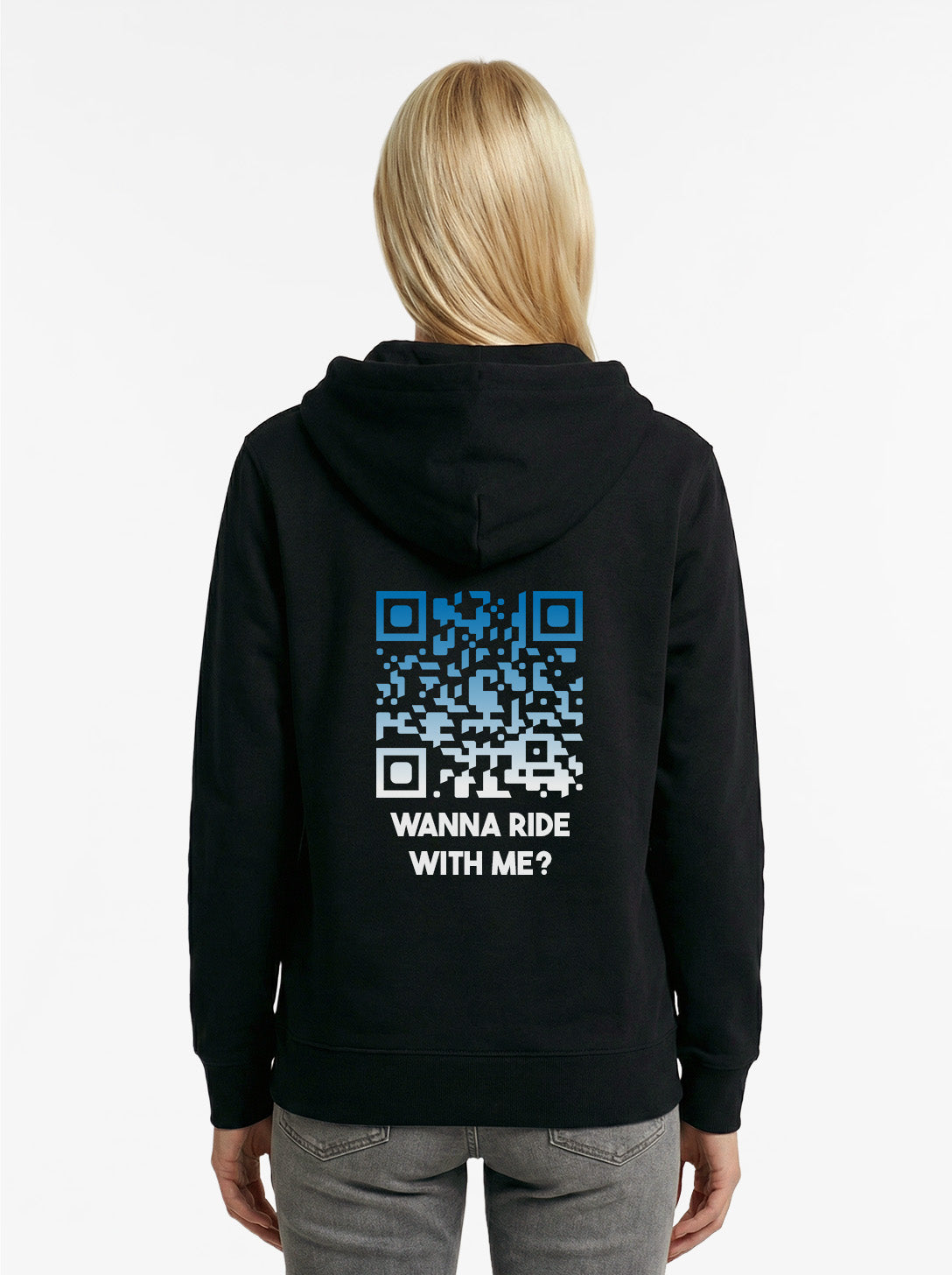 QR-Code Zip Hoodie Unisex - Wanna Ride With Me? - NIGHTFALL