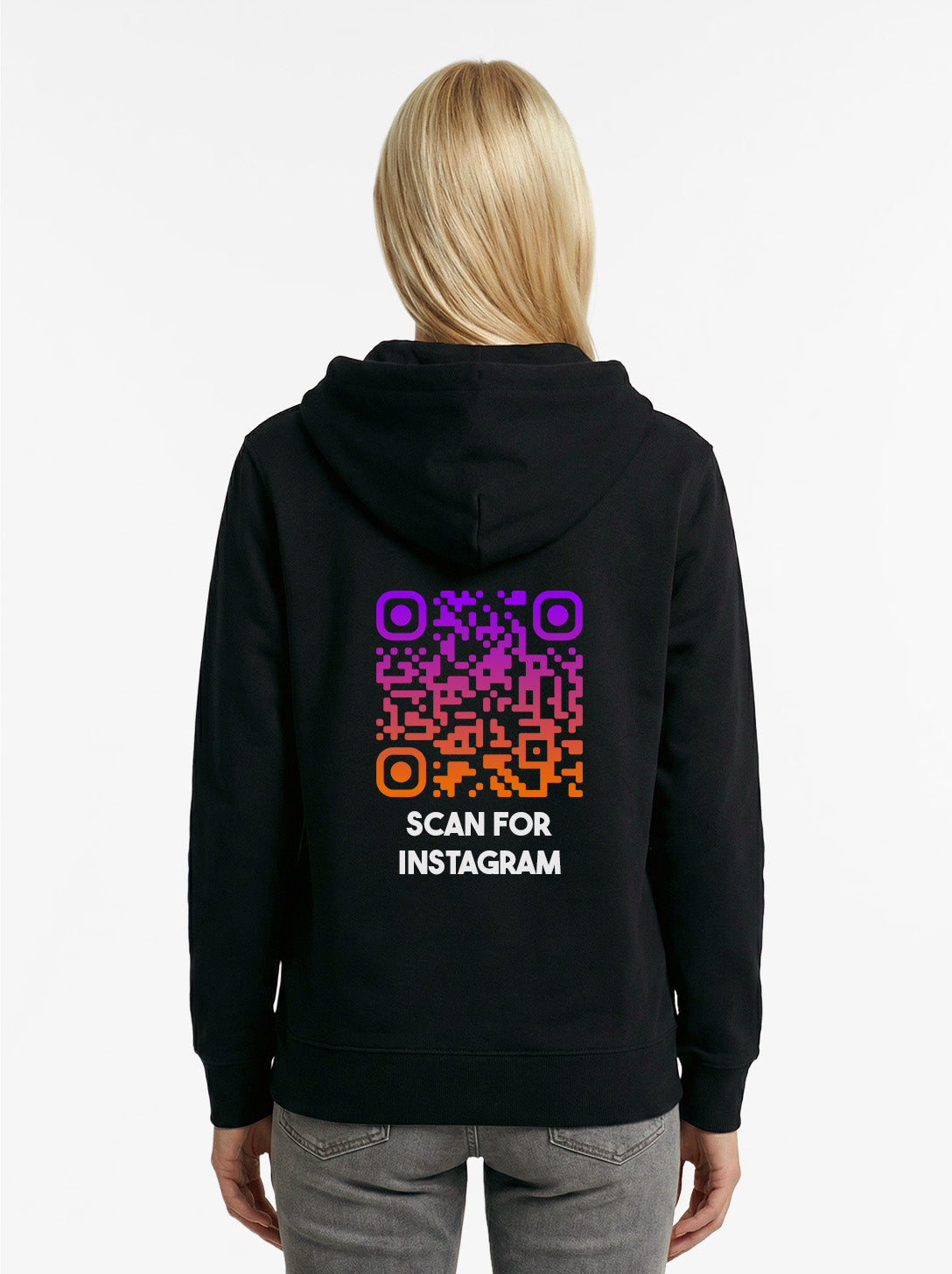 QR-Code Zip Hoodie Unisex - Scan For Instagram - SUNSET