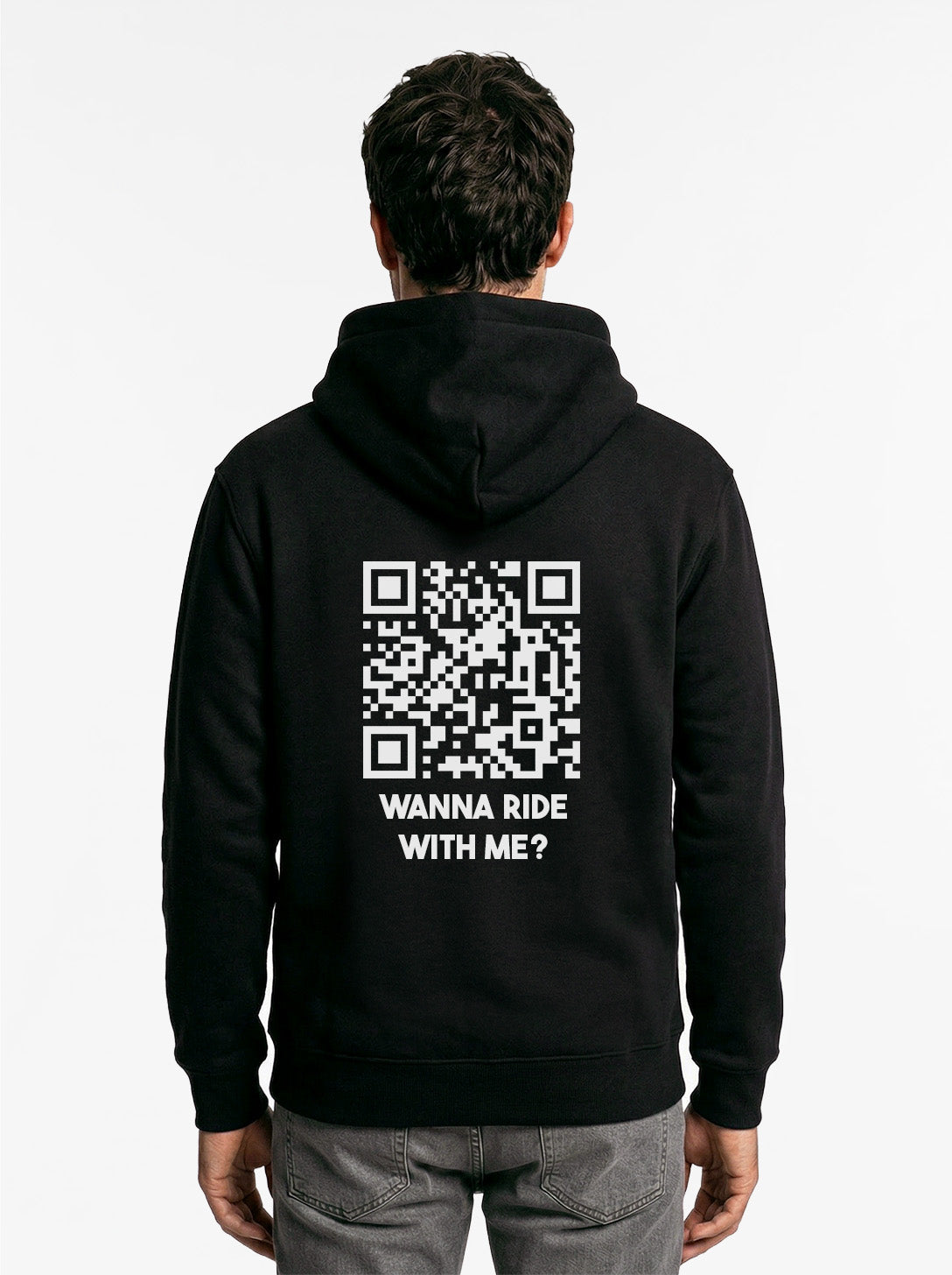 QR-Code Zip Hoodie Unisex - Wanna Ride With Me? - CLASSIC