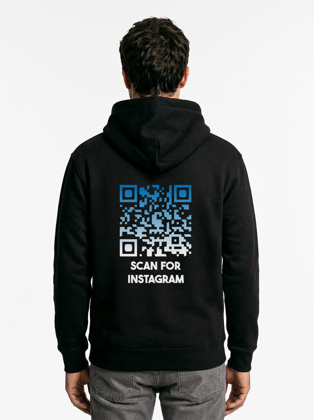 QR Code Zip Hoodie Unisex - Scan For Instagram - NIGHTFALL