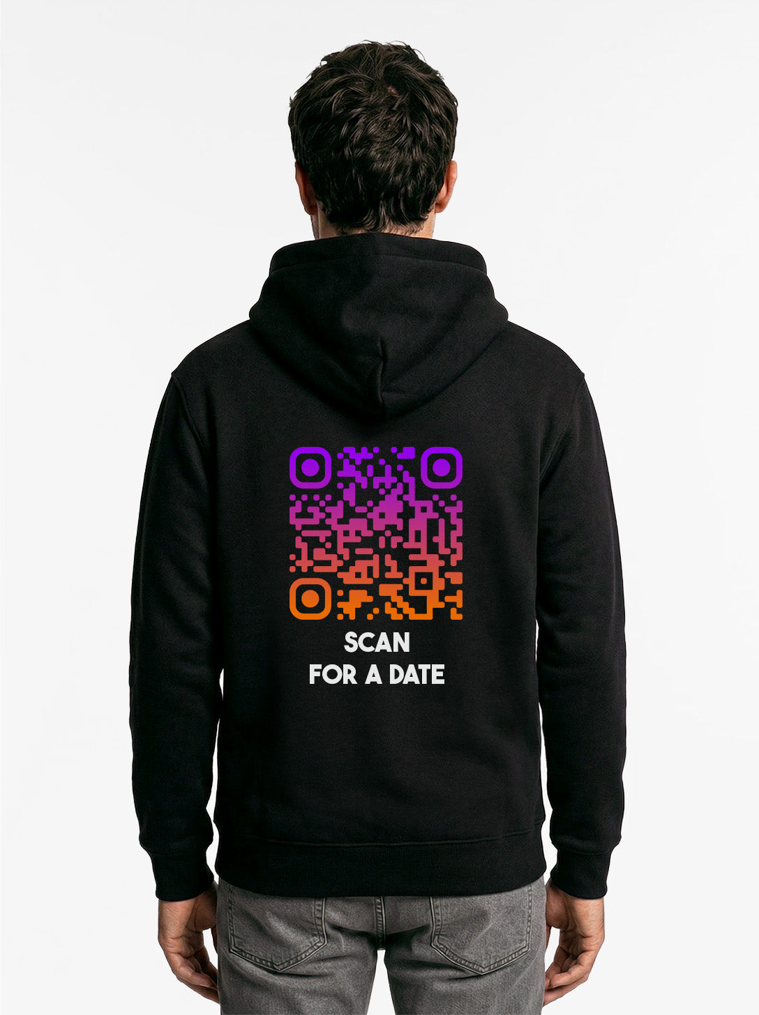 QR-Code Zip Hoodie Unisex - Scan For A Date - SUNSET