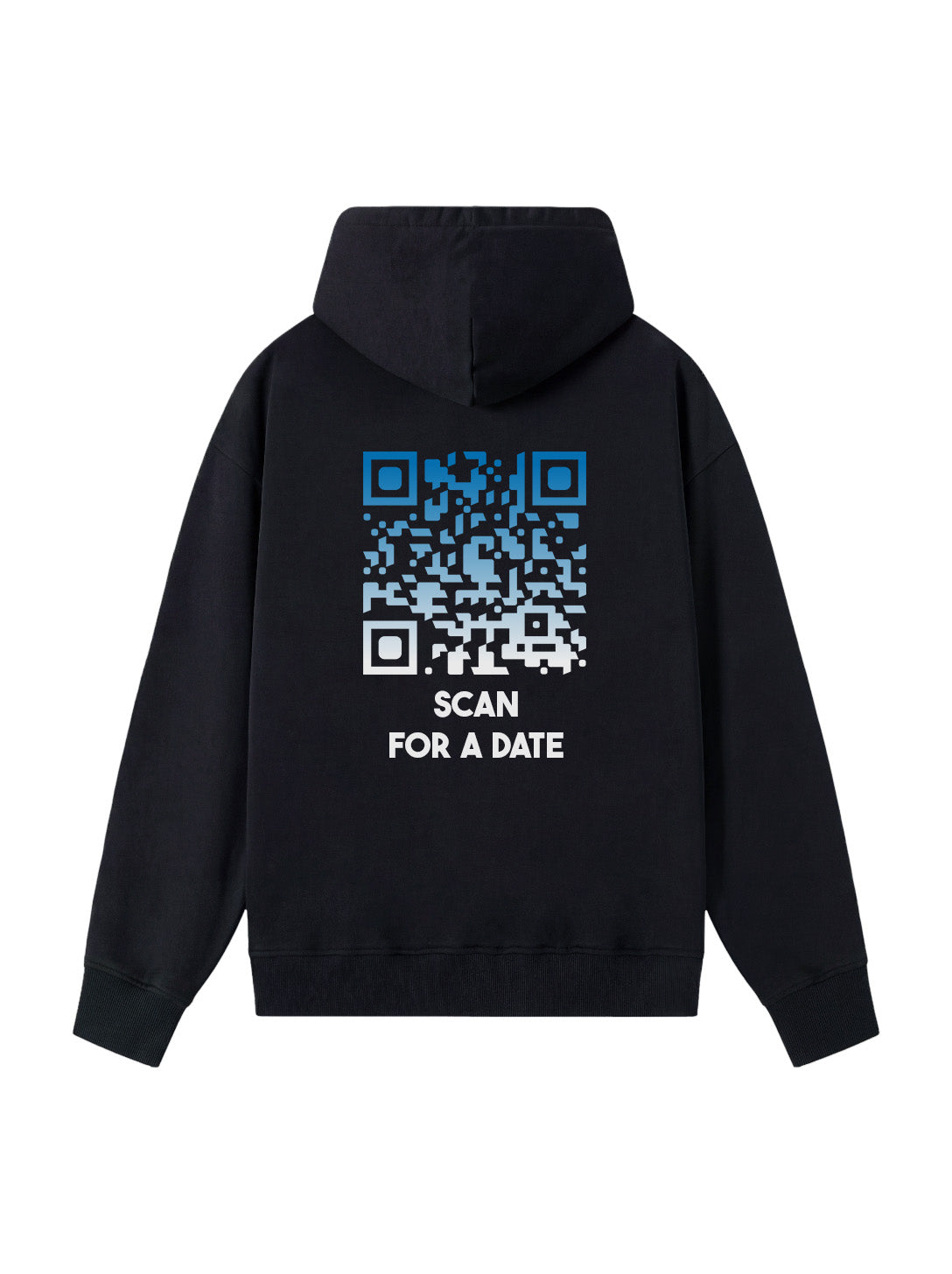 QR Code Zip Hoodie Unisex - Scan For A Date - NIGHTFALL