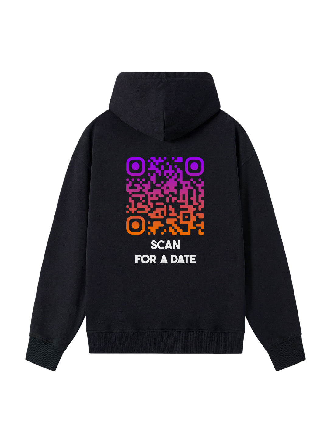 QR Code Zip Hoodie Unisex - Scan For A Date - SUNSET