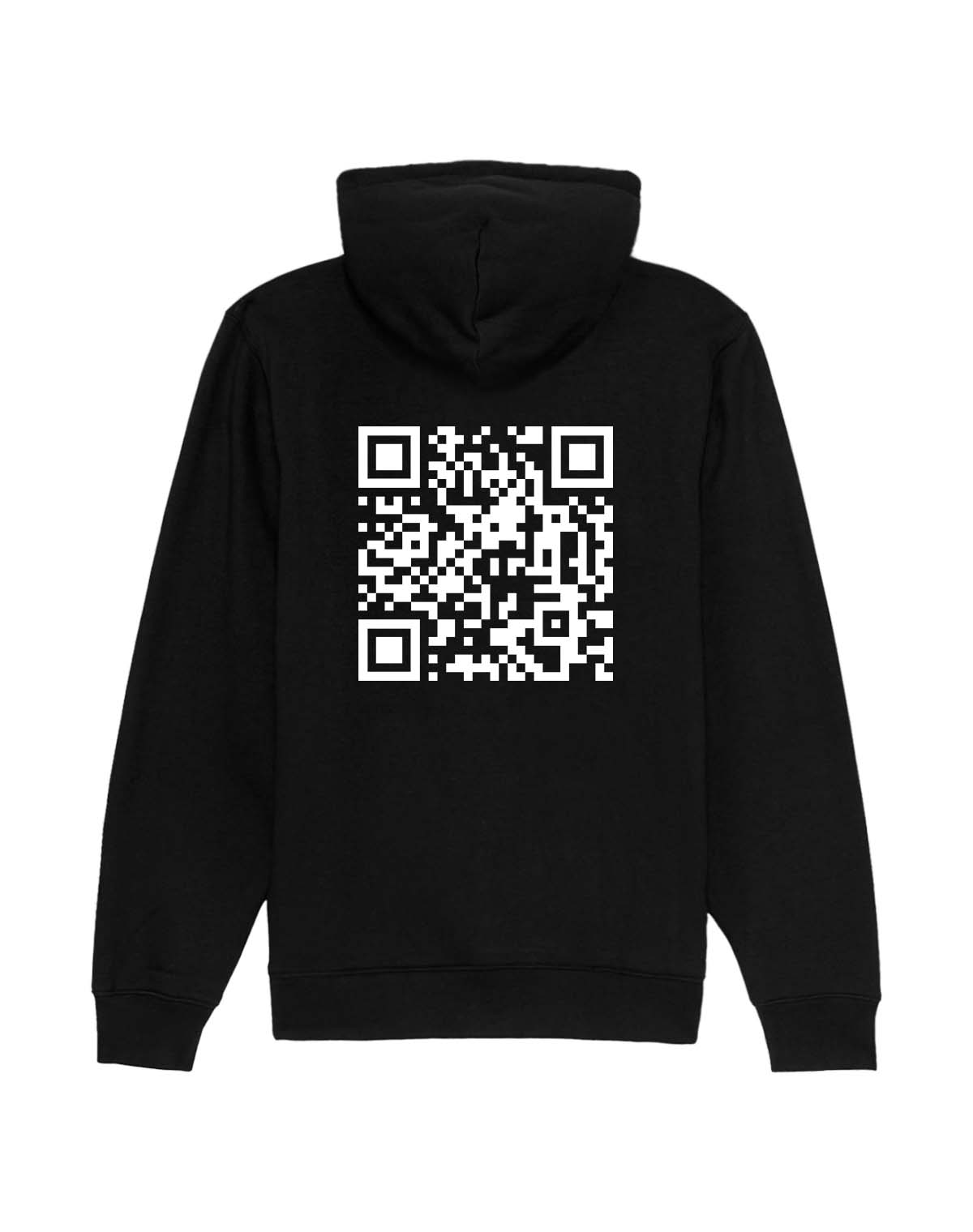 qr code hoodie unisex black classic