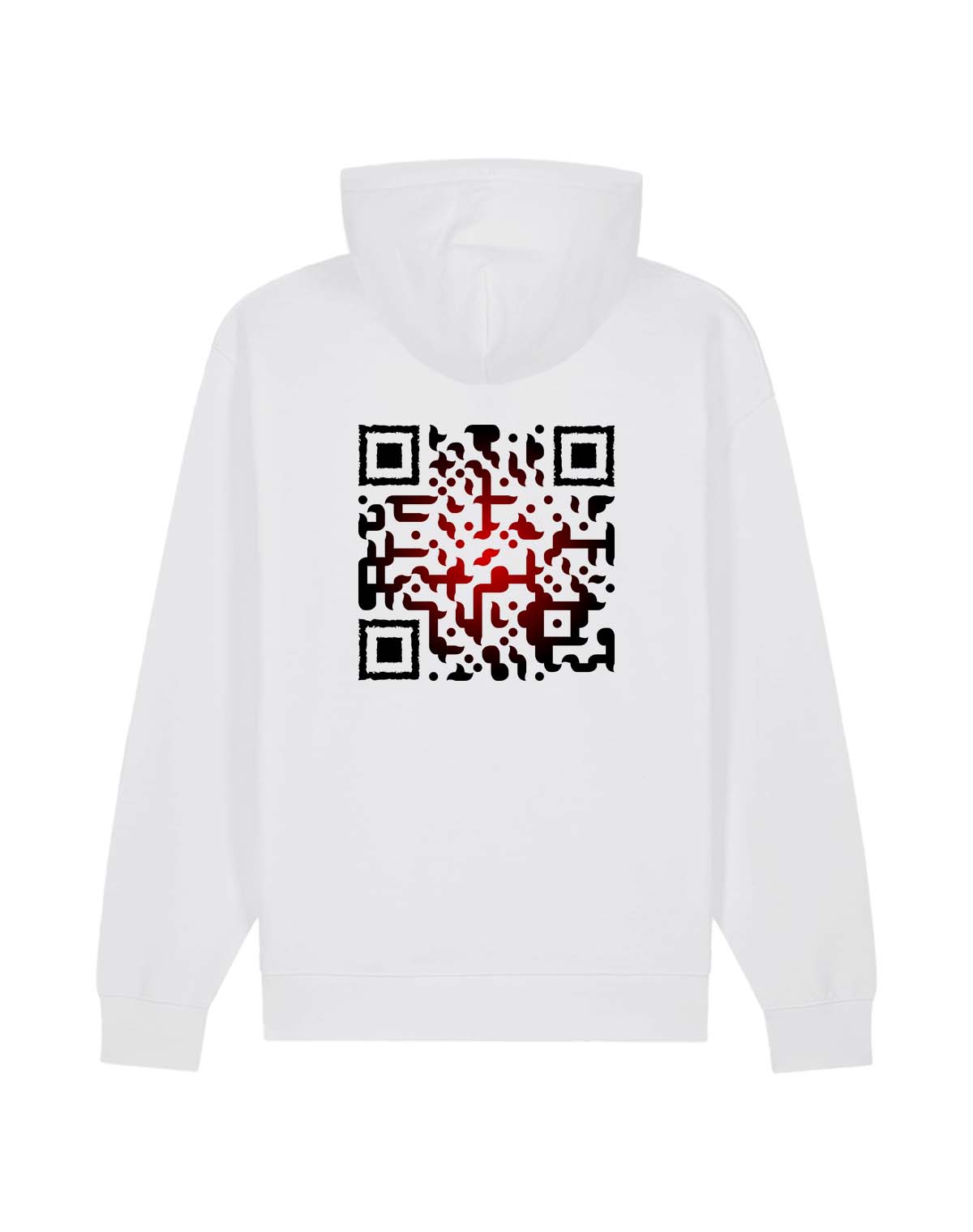 qr code hoodie unisex white blacksmith