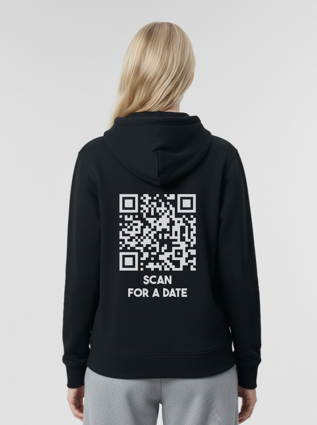 Sweat à capuche QR code unisexe - Scan For A Date - CLASSIC