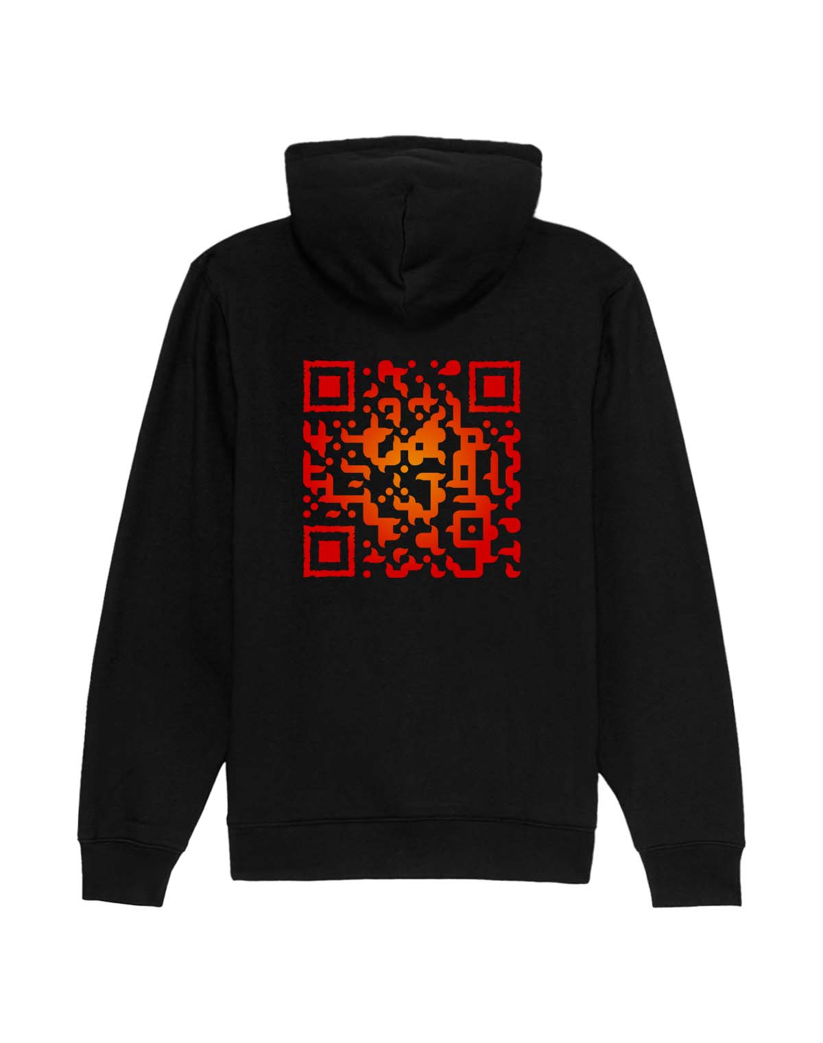 qr code hoodie unisex black fireball