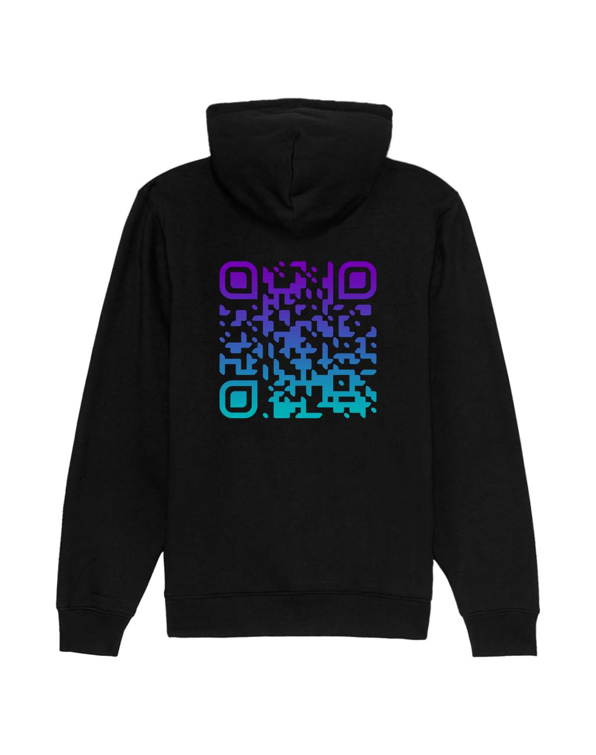 qr code hoodie unisex black newkid